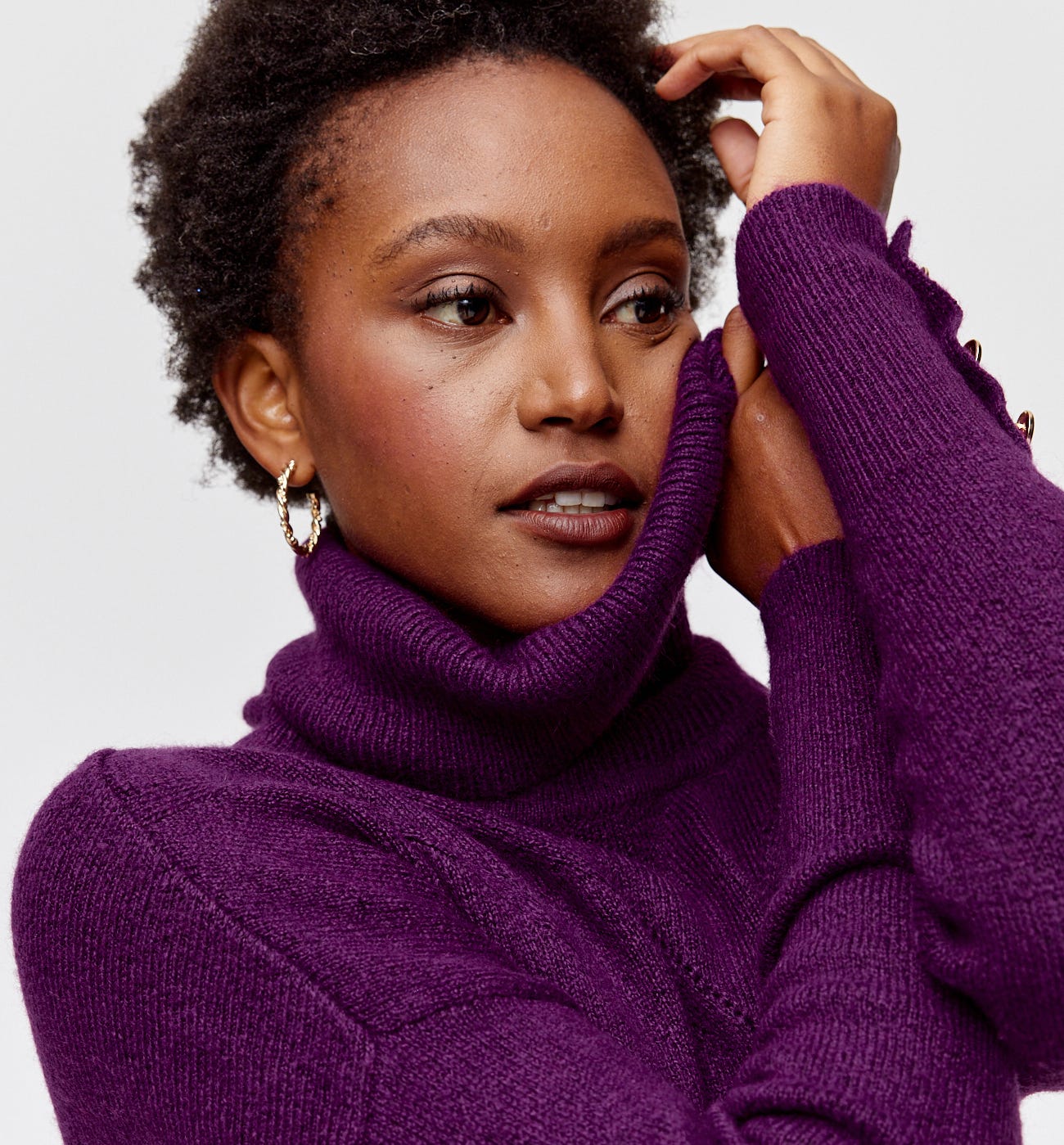 Pull rayé col roulé Femme
