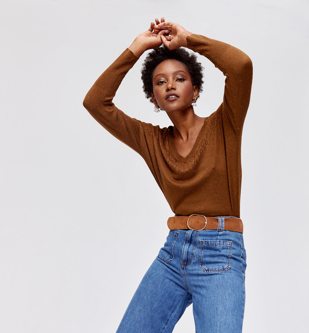 Pull fin irisé Femme