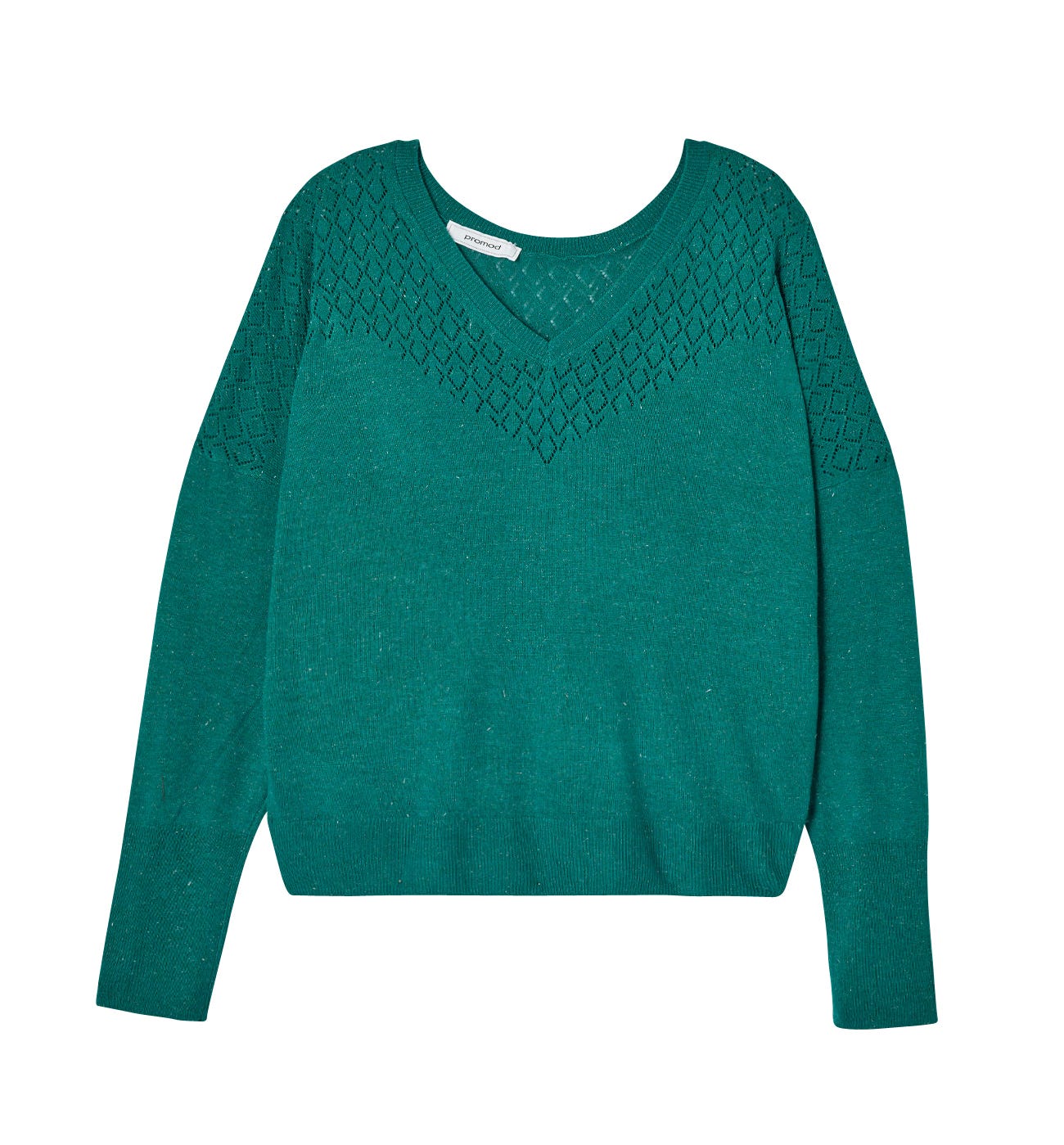 Glänzender Feinstrickpullover