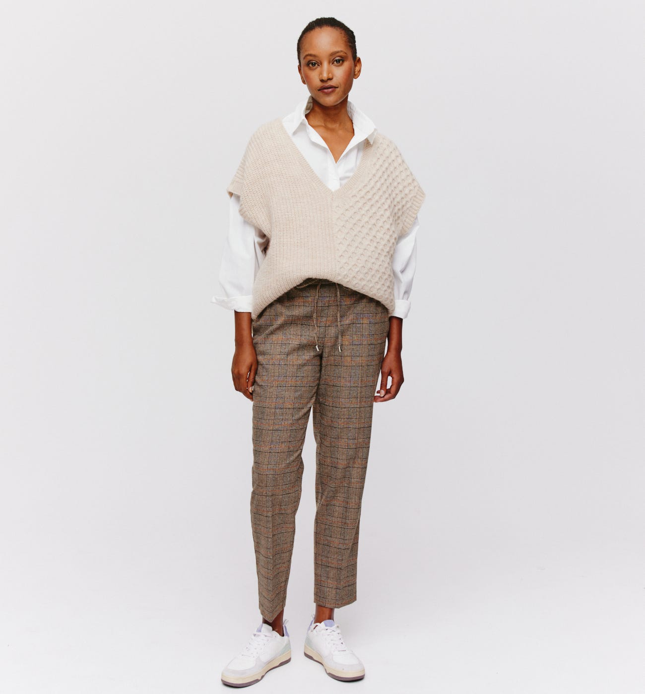 Checked jogging trousers