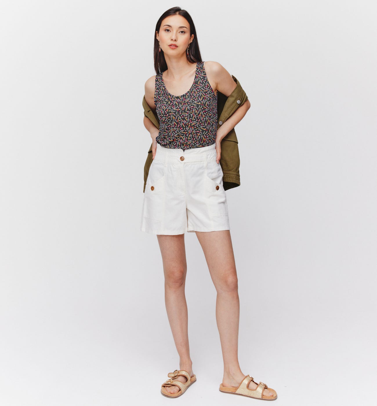 Bold sleeveless top