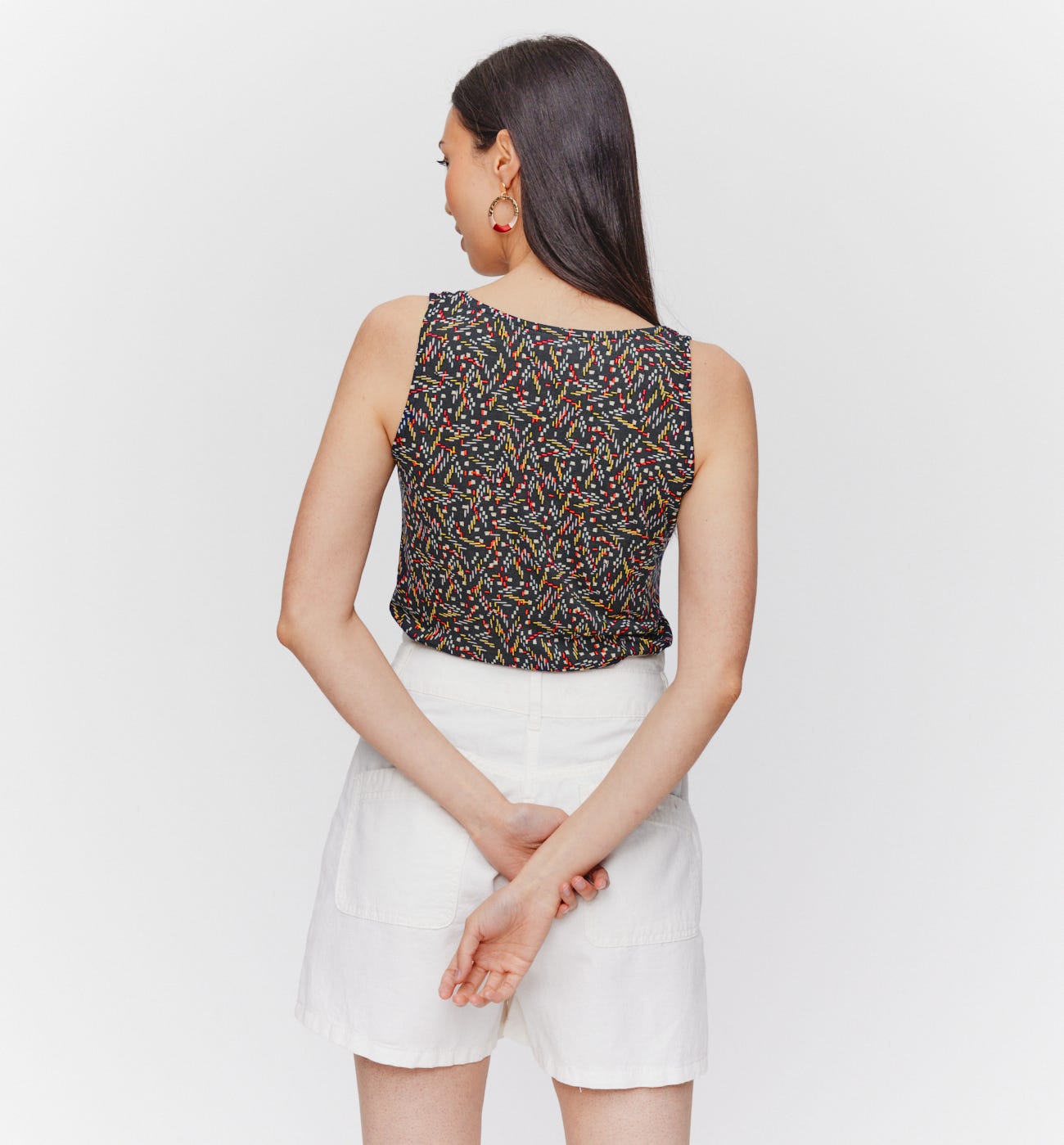 Bold sleeveless top