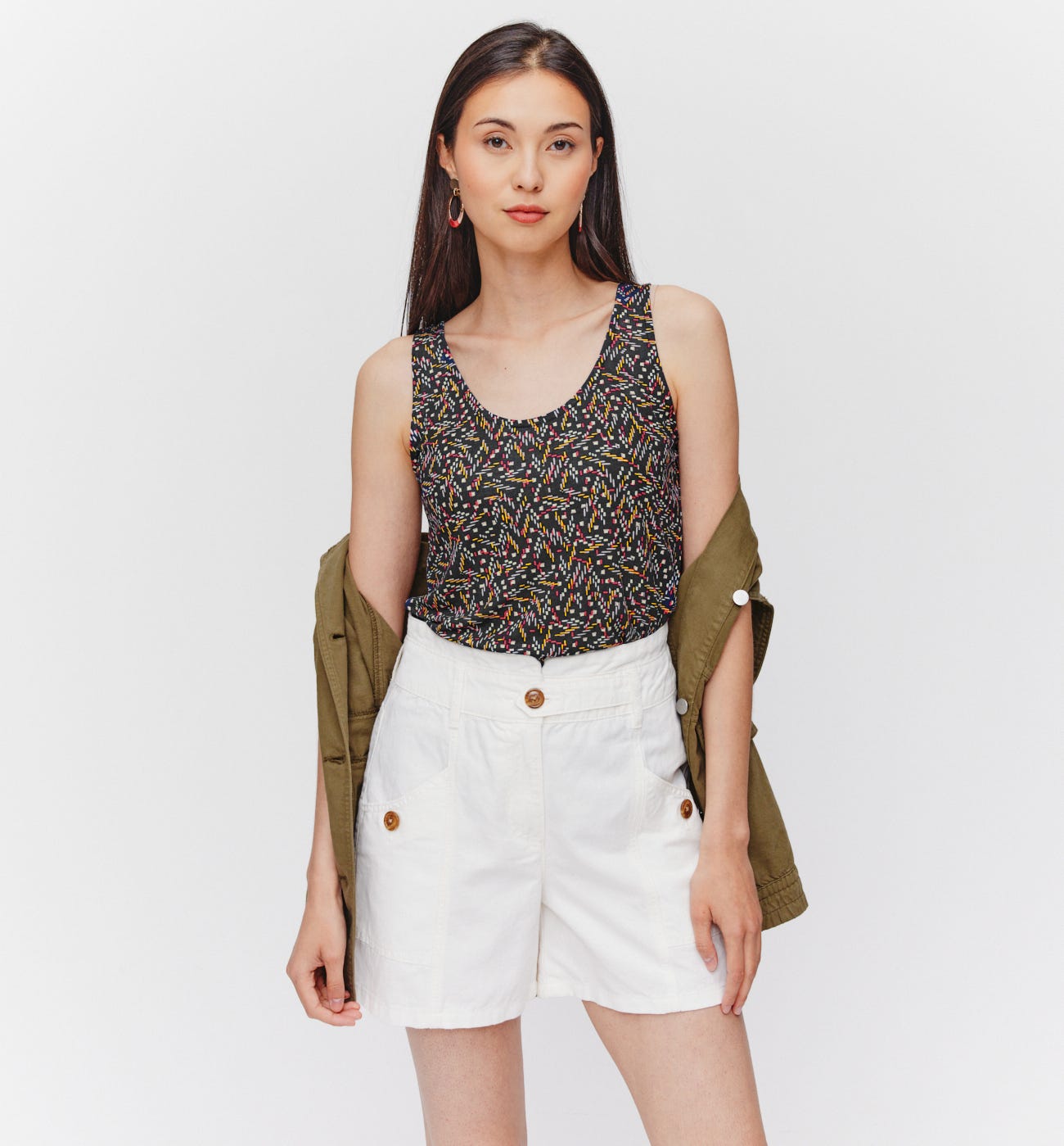 Bold sleeveless top