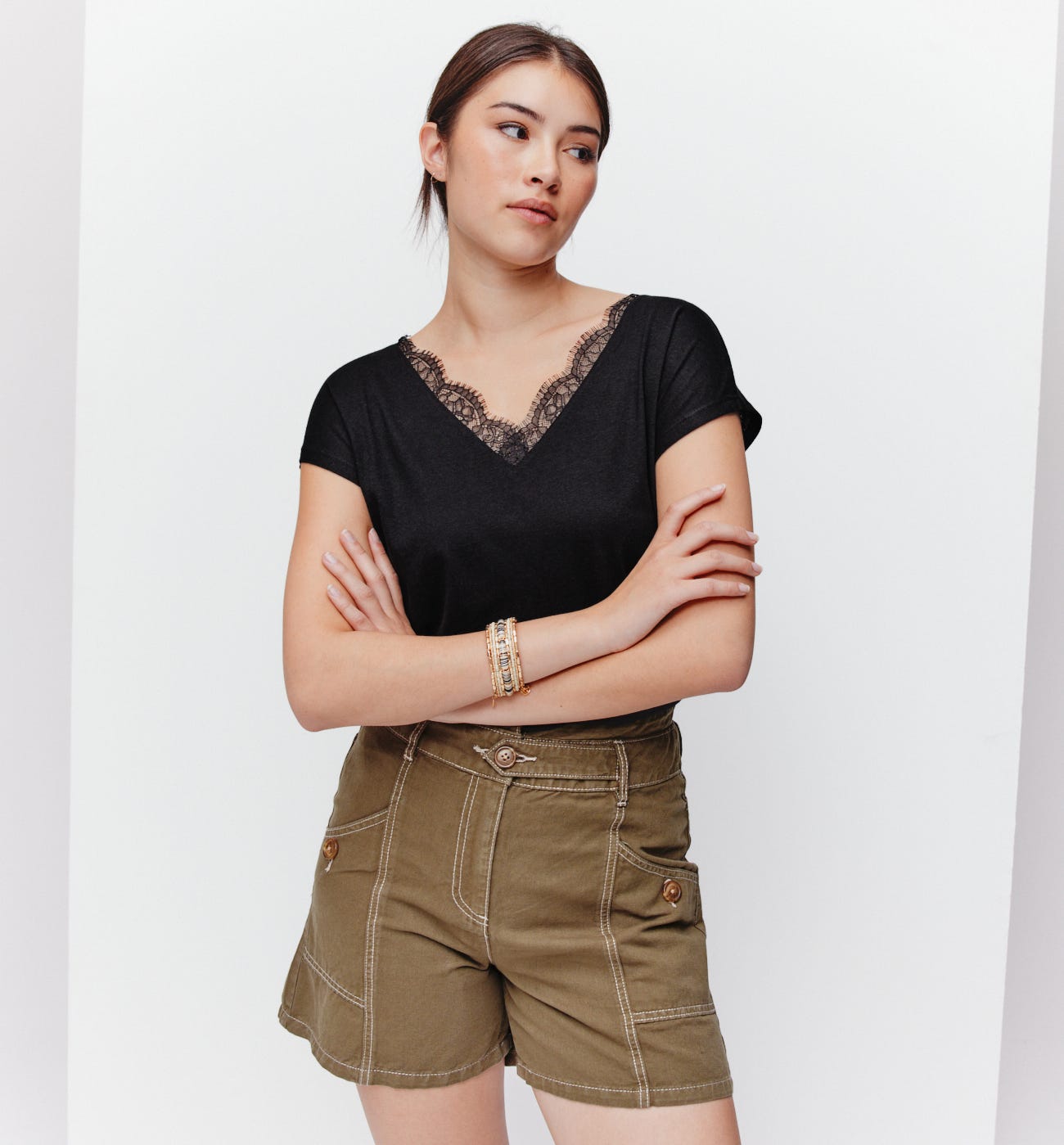 T-shirt dettaglio pizzo