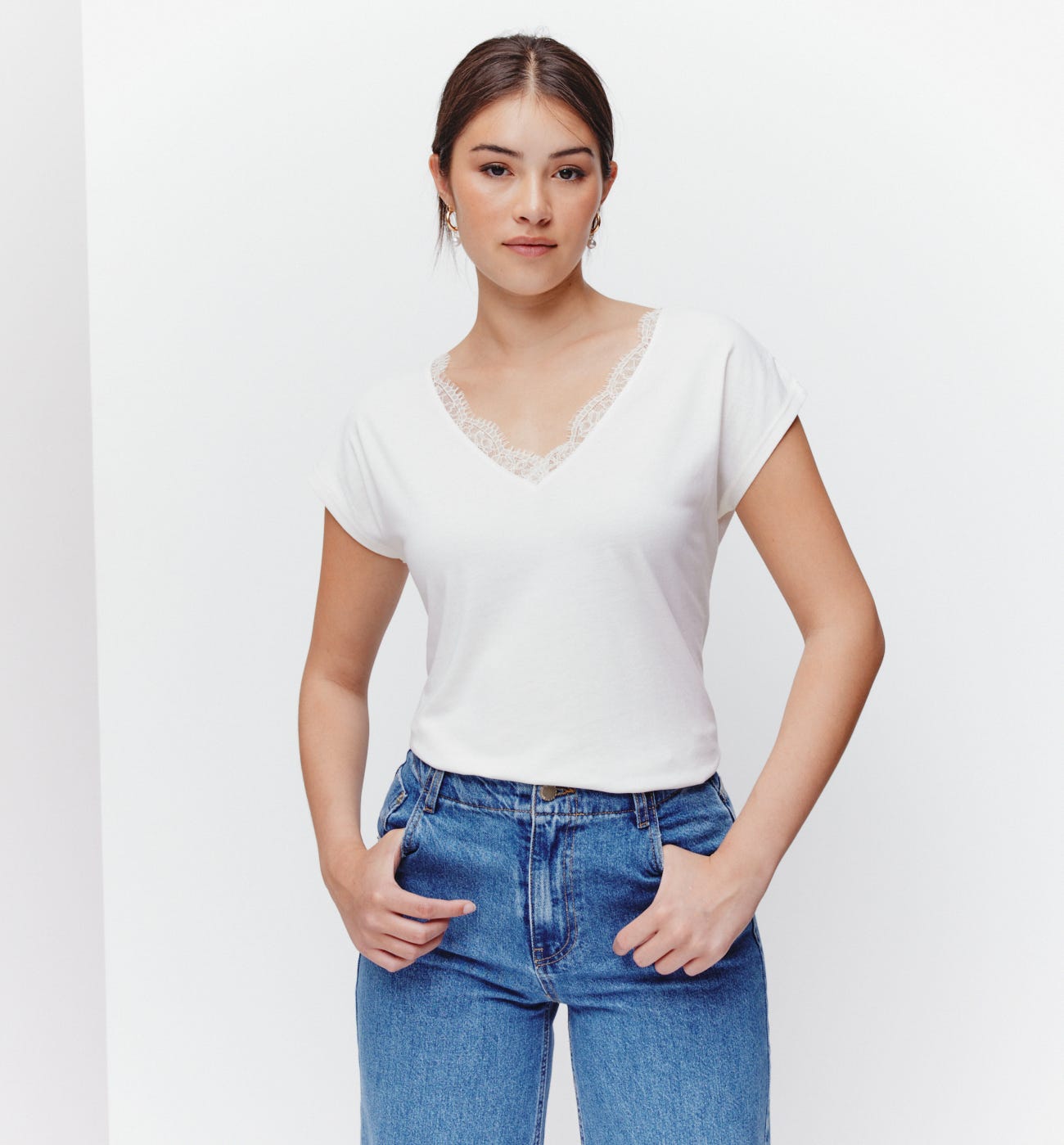 Lace detail top