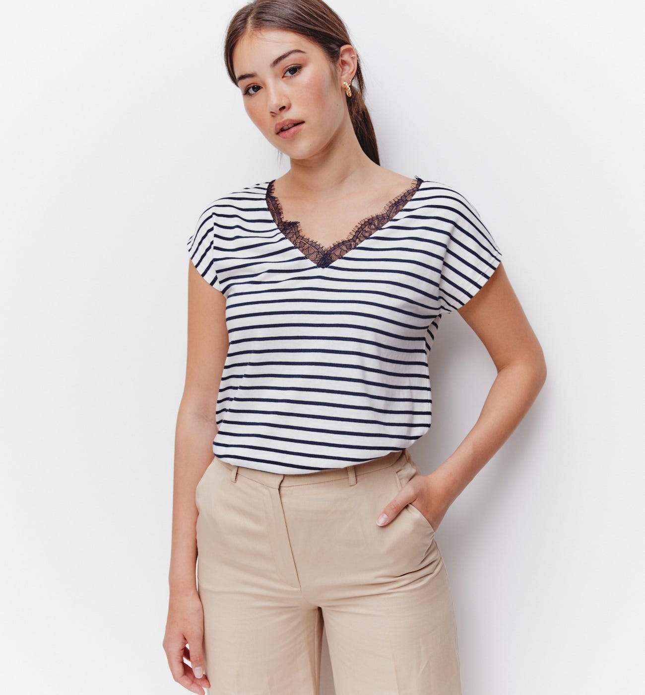 Lace detail top