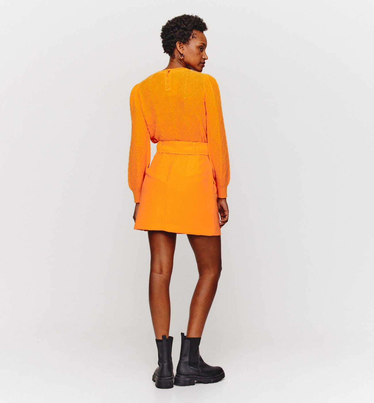 High Waist-Rock mit Gürtel