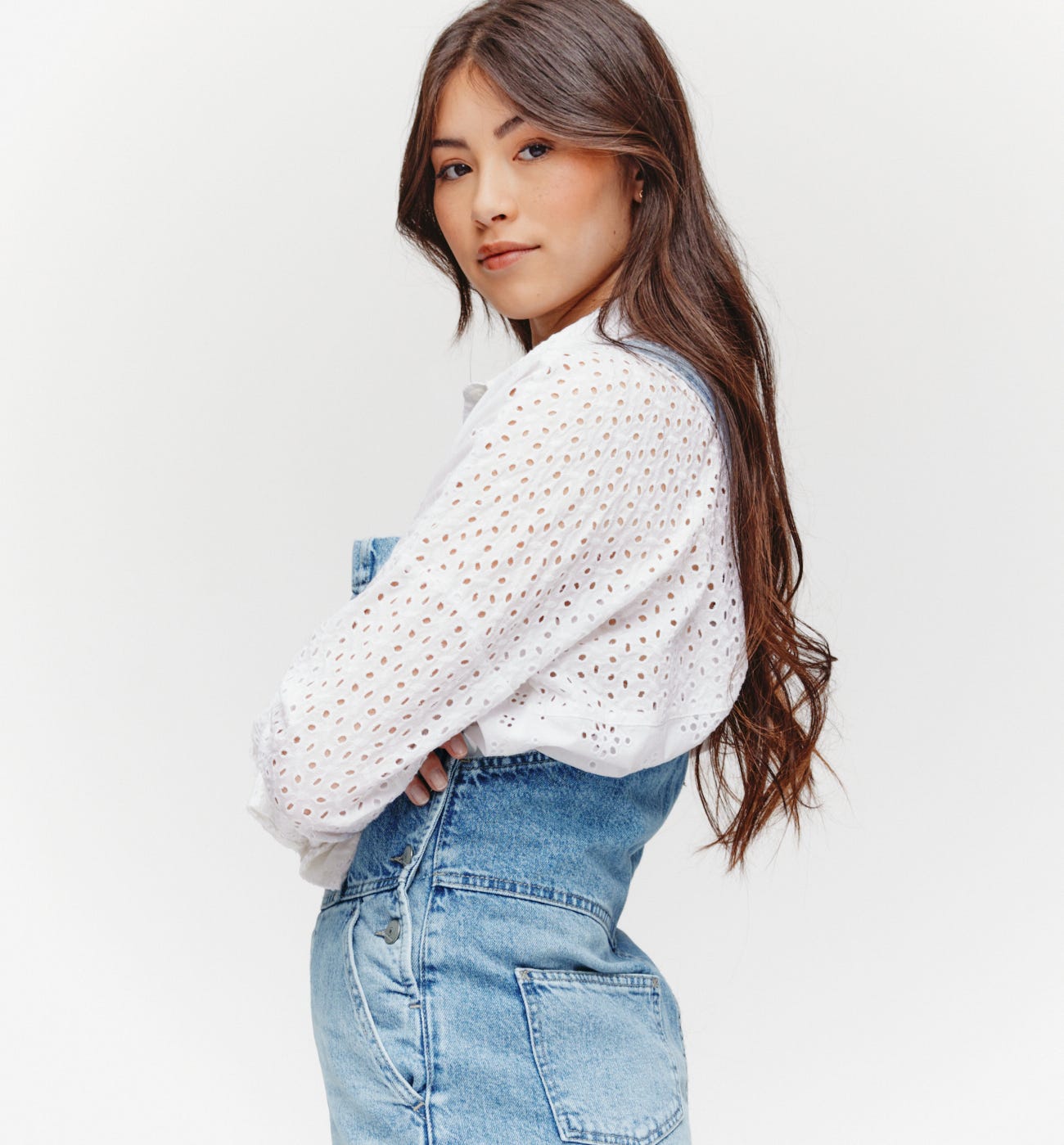 Denim short dungarees