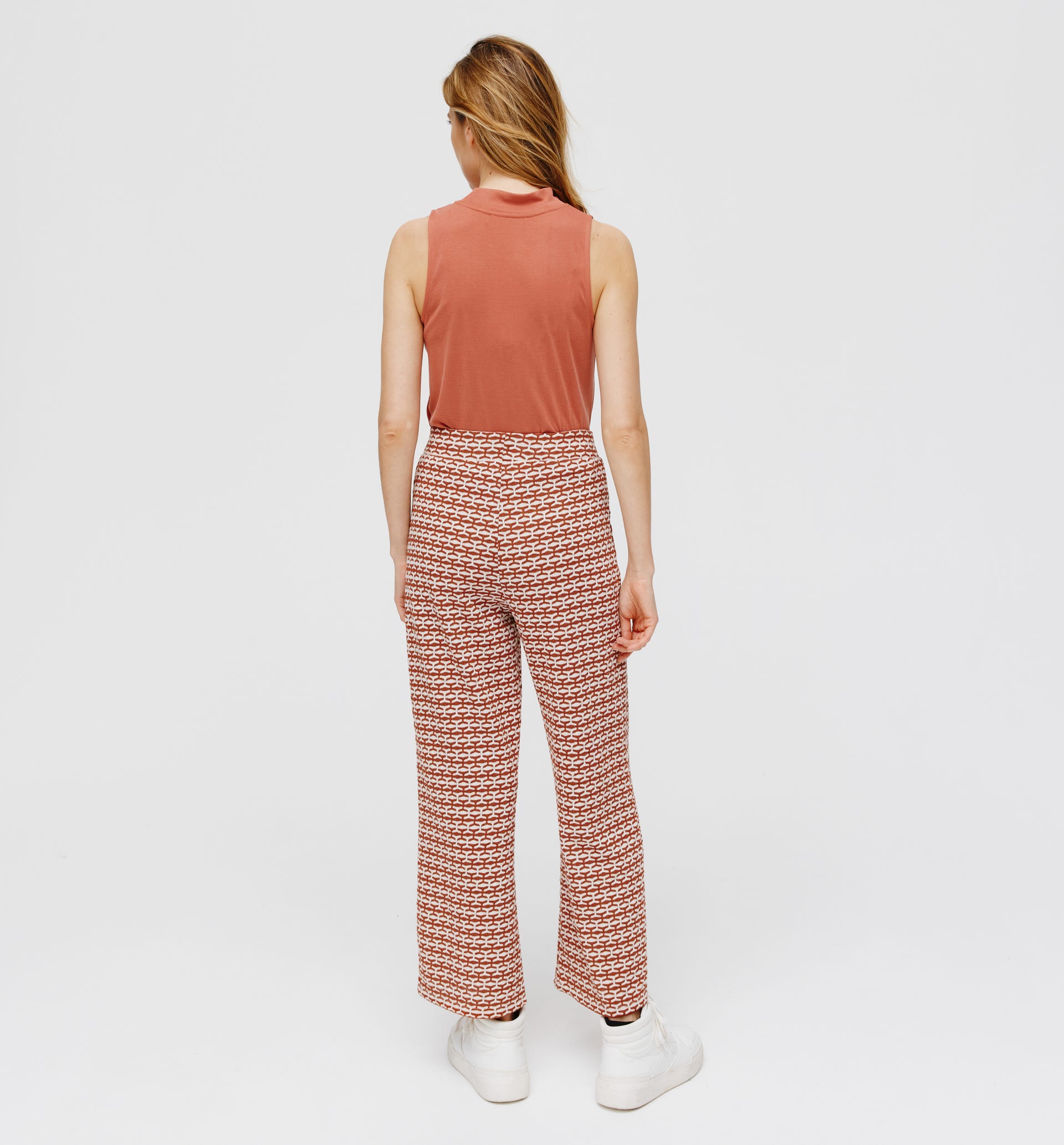 Pantalón ancho jacquard