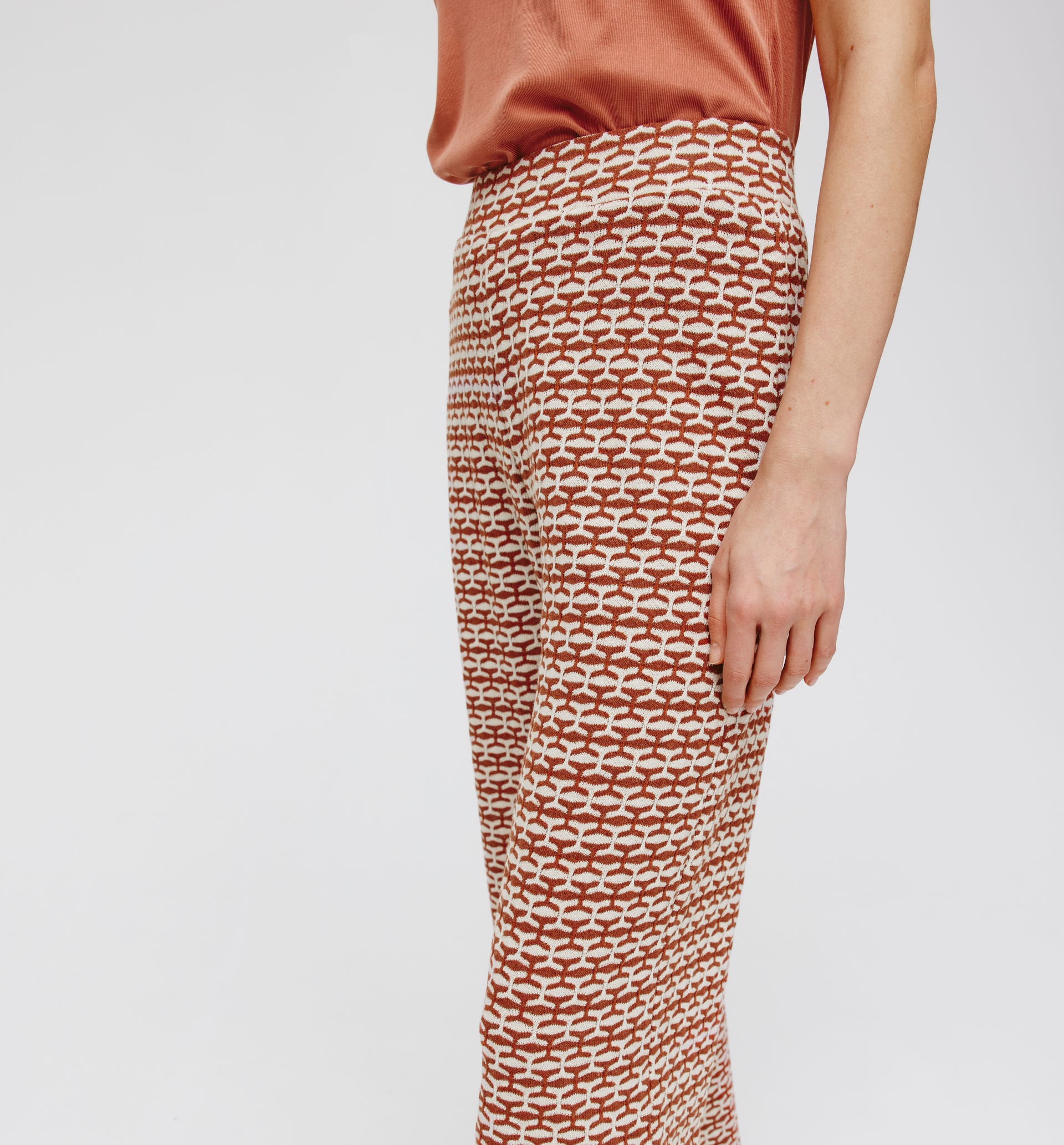 Pantalón ancho jacquard