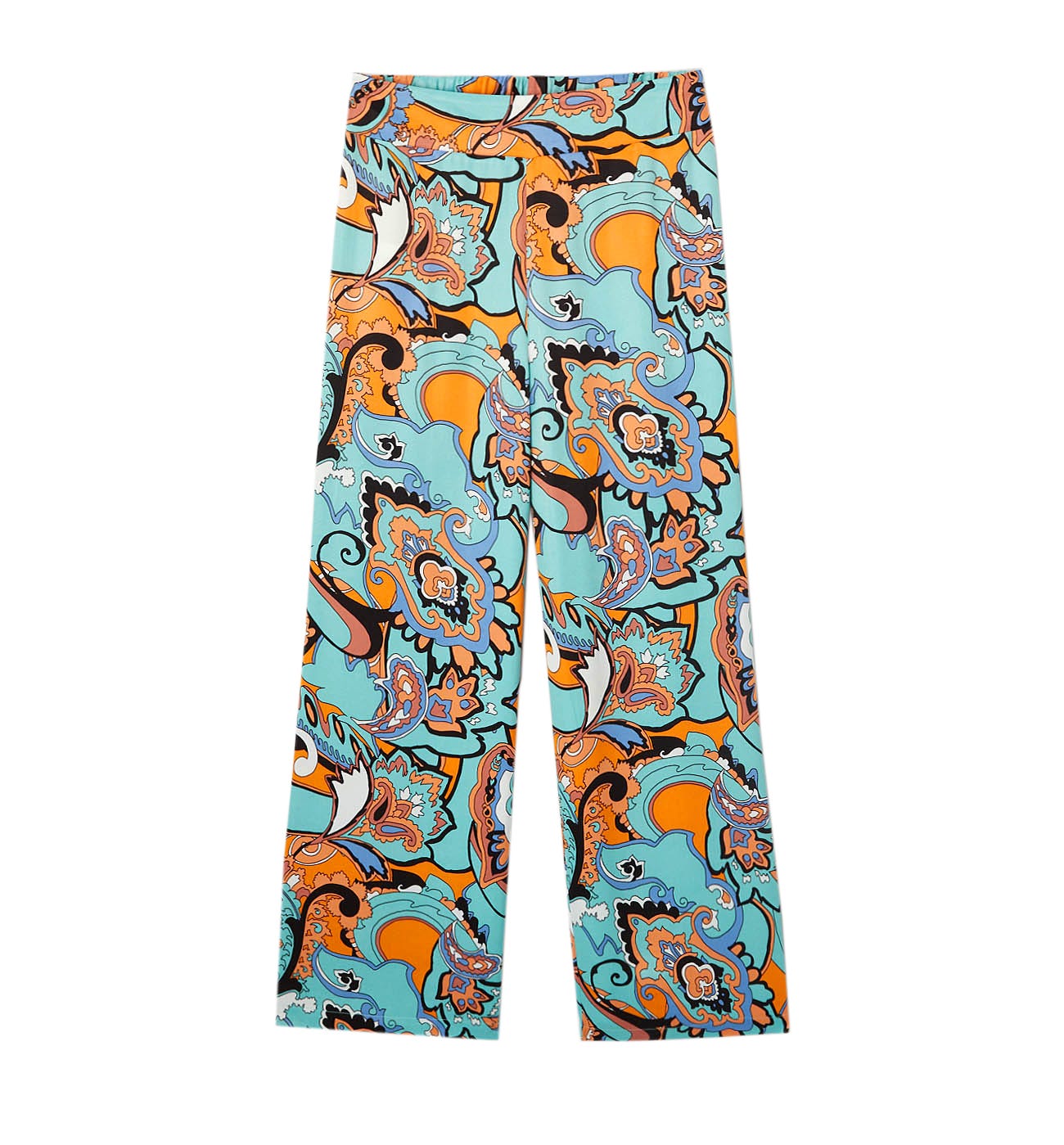Pantalon large taille haute