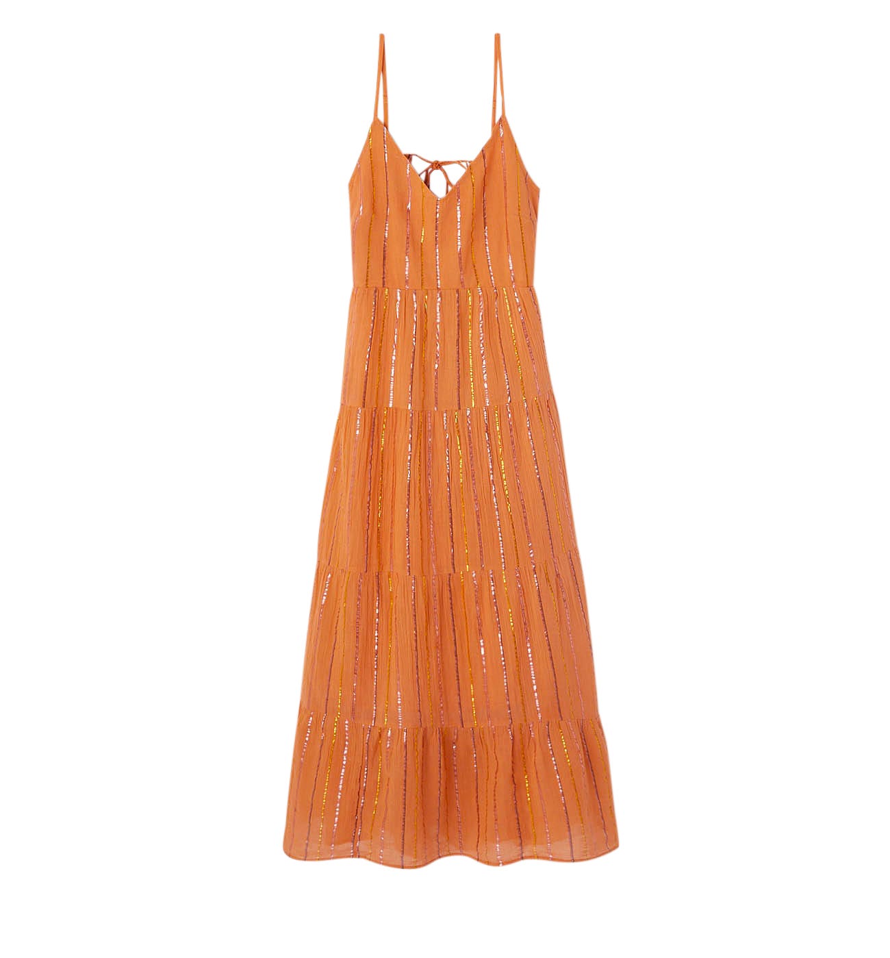 Robe mi-longue volantée