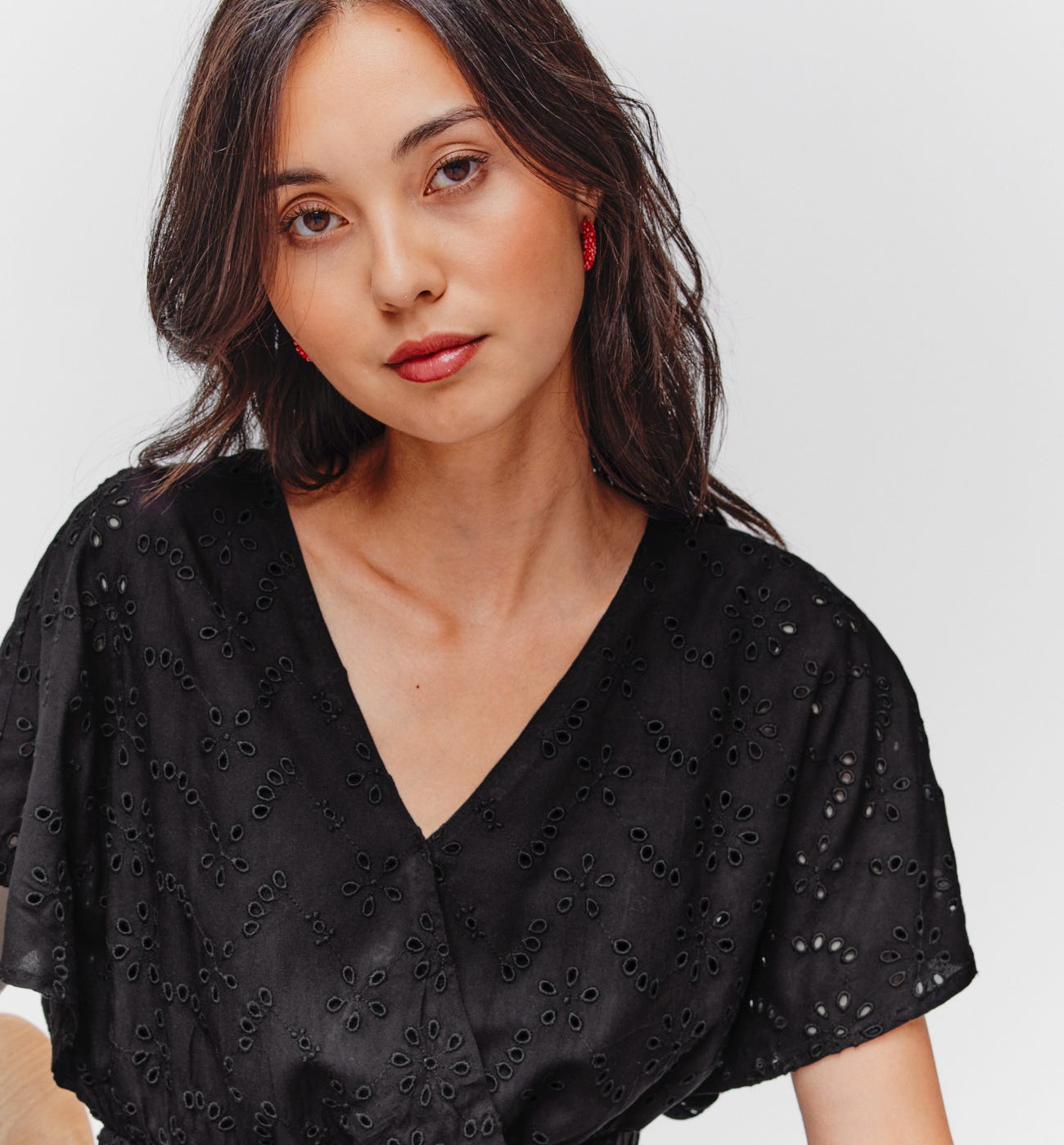 Kleid aus englischer Stickerei