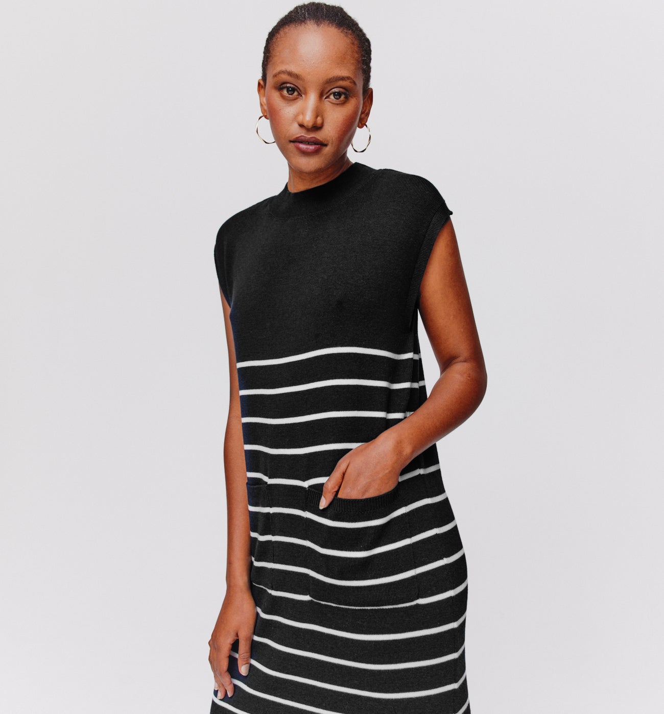 Nautical jumper dress - Ecru stripes