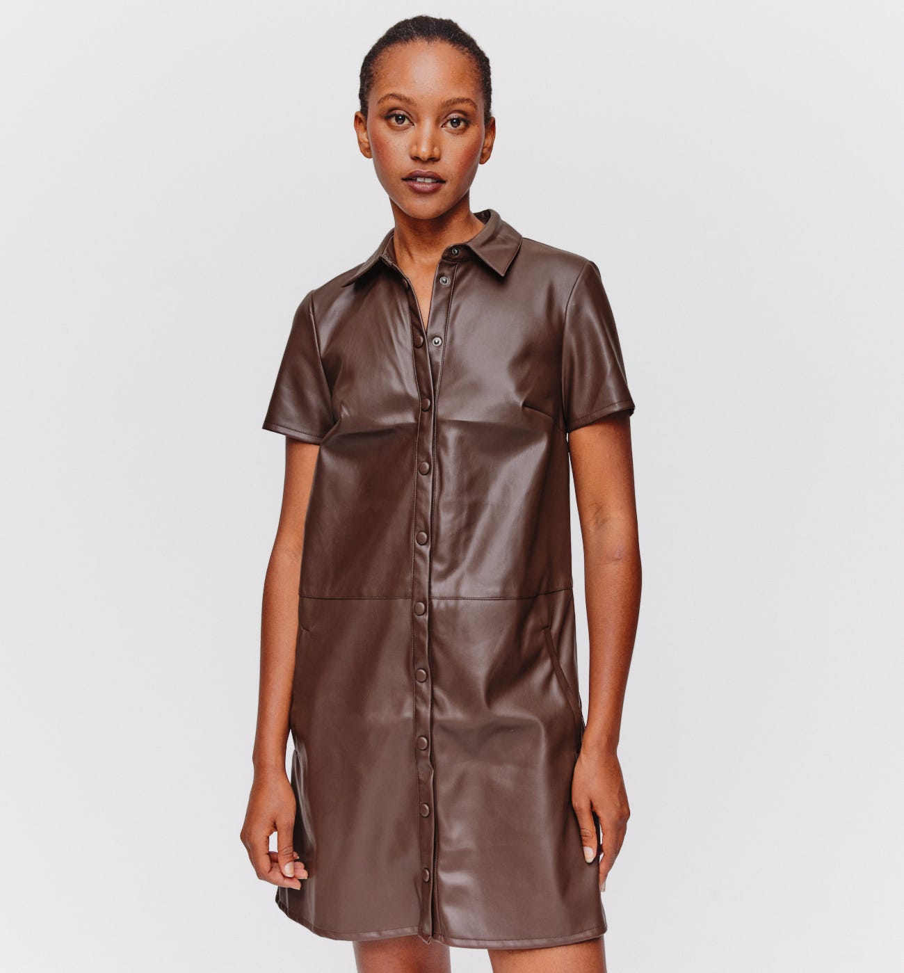 Faux leather dress