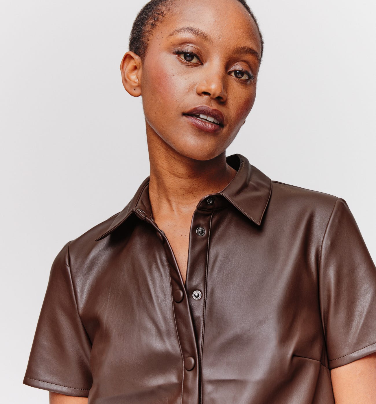 Faux leather dress