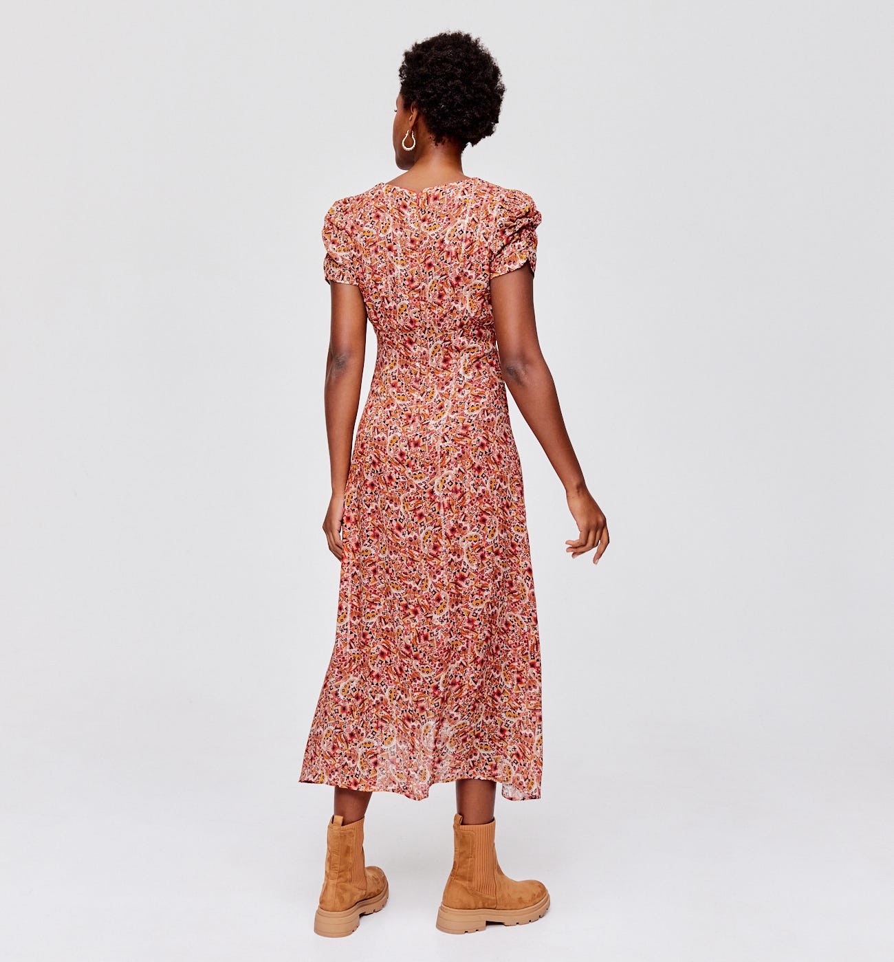 Robe mi-longue imprimée