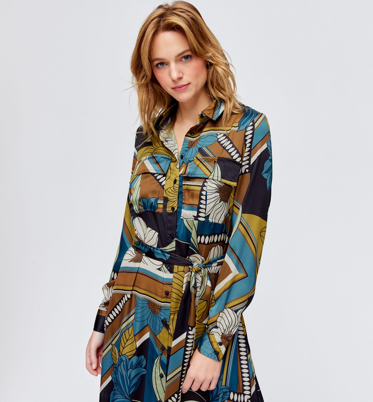 Robe-chemise soyeuse Femme