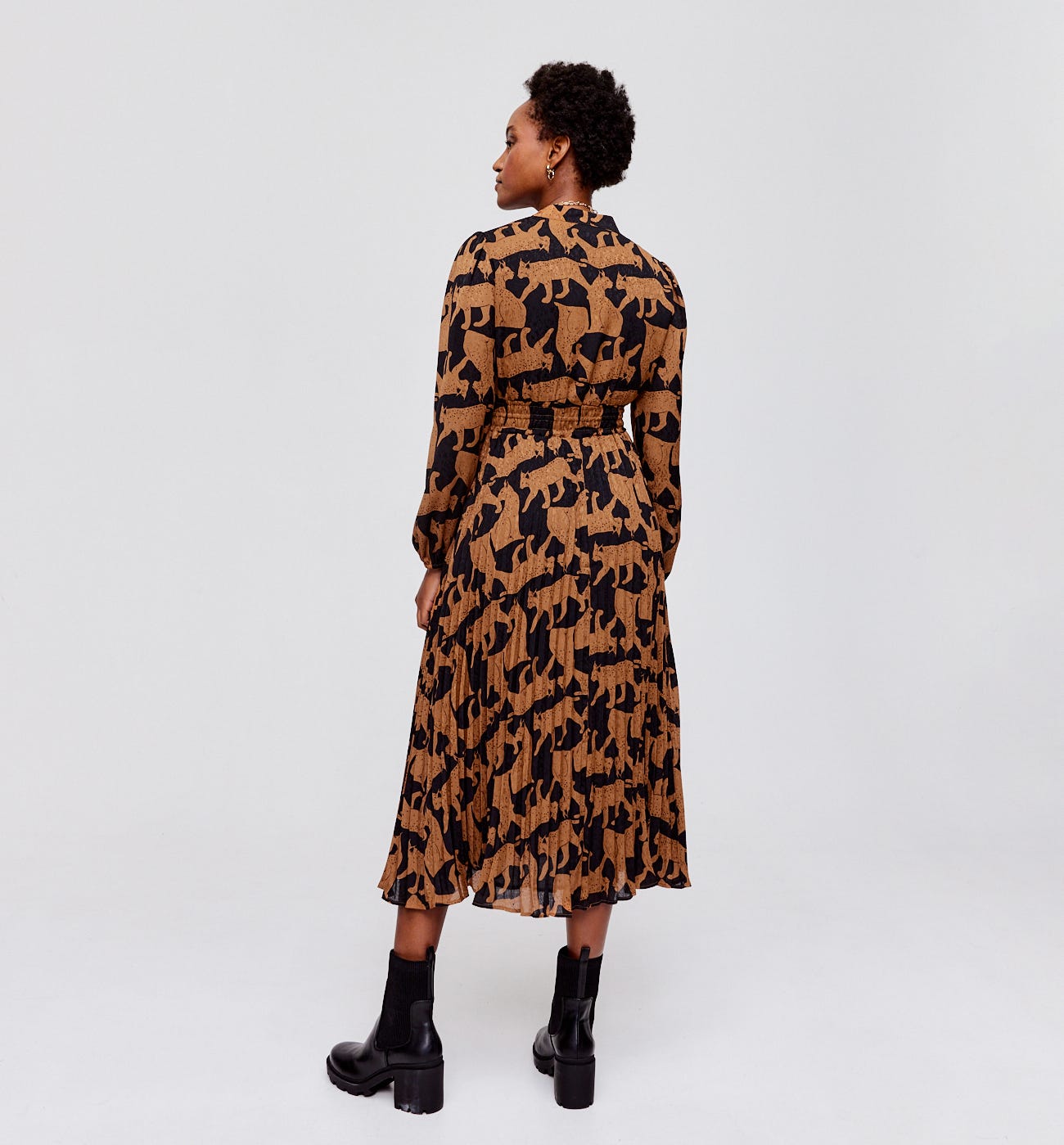 Pleated shirt dress