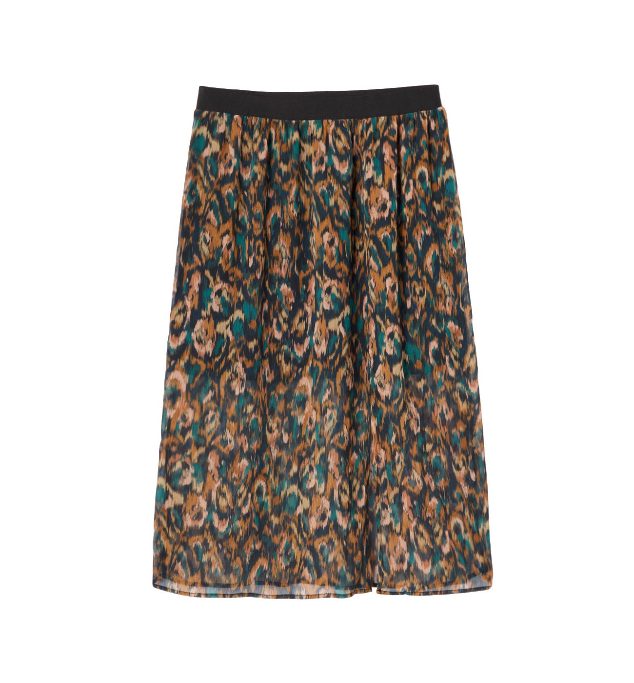 Jupe midi en voile imprimé