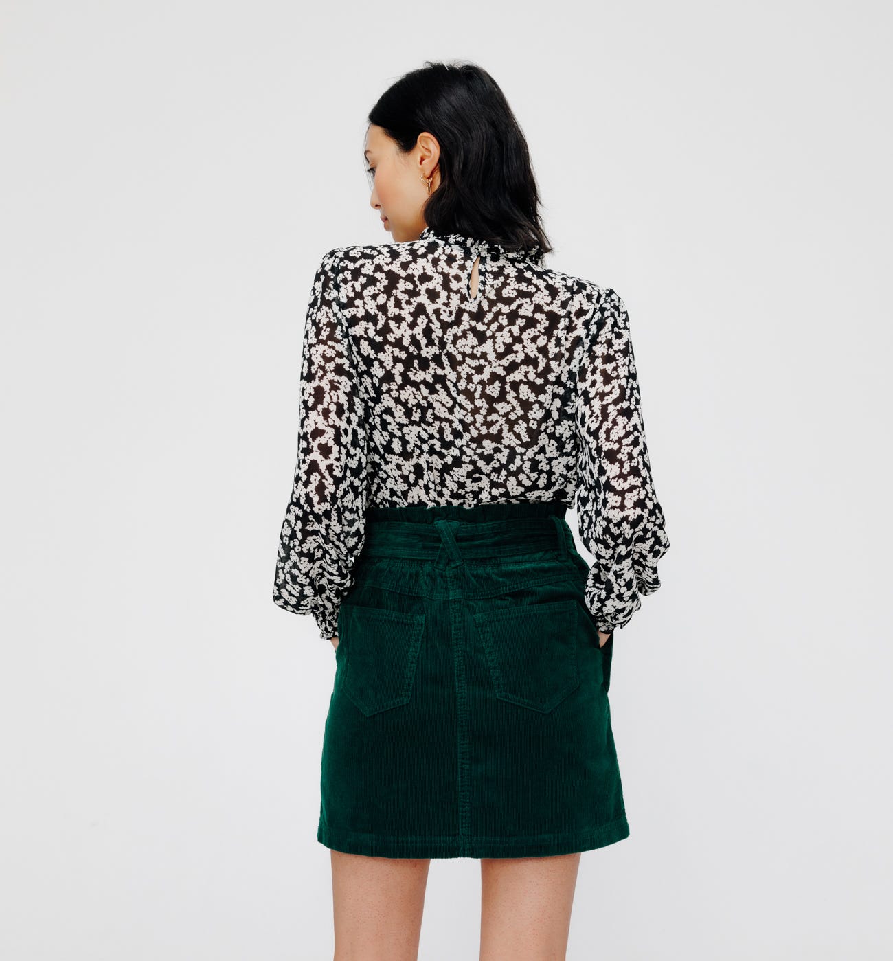 Corduroy paperbag skirt