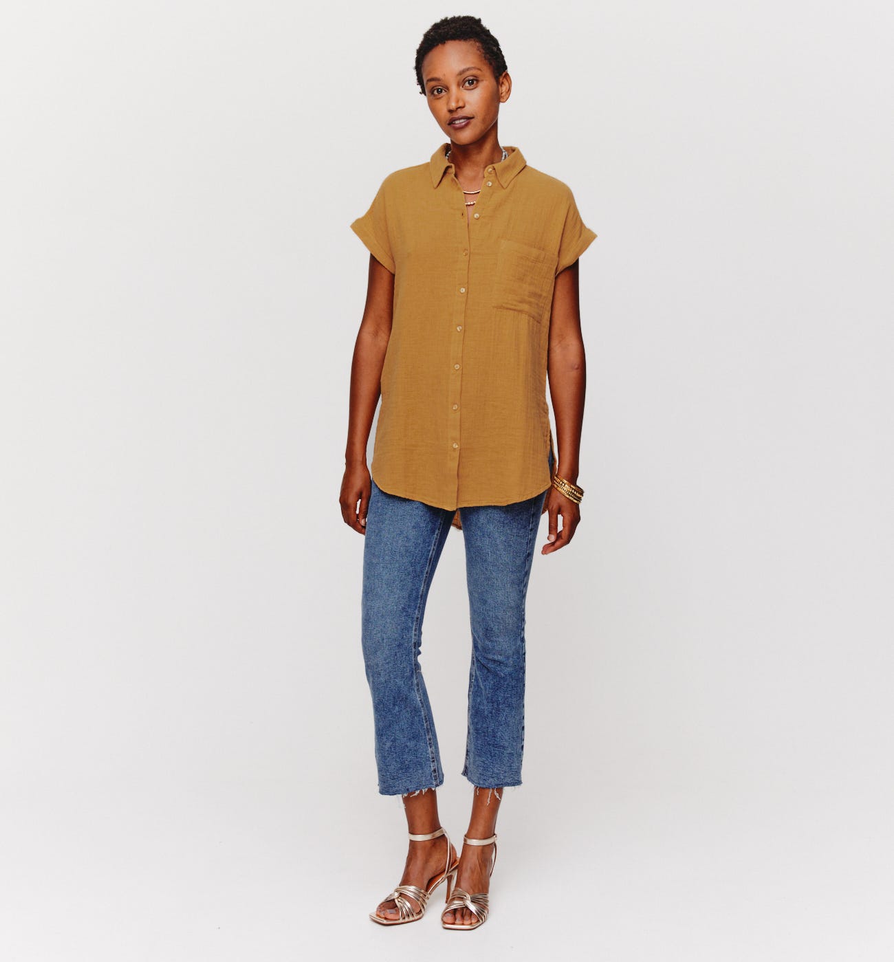 Cotton gauze shirt