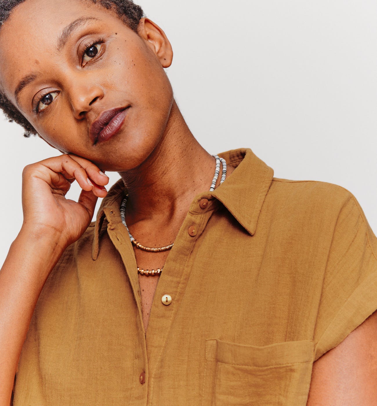 Cotton gauze shirt