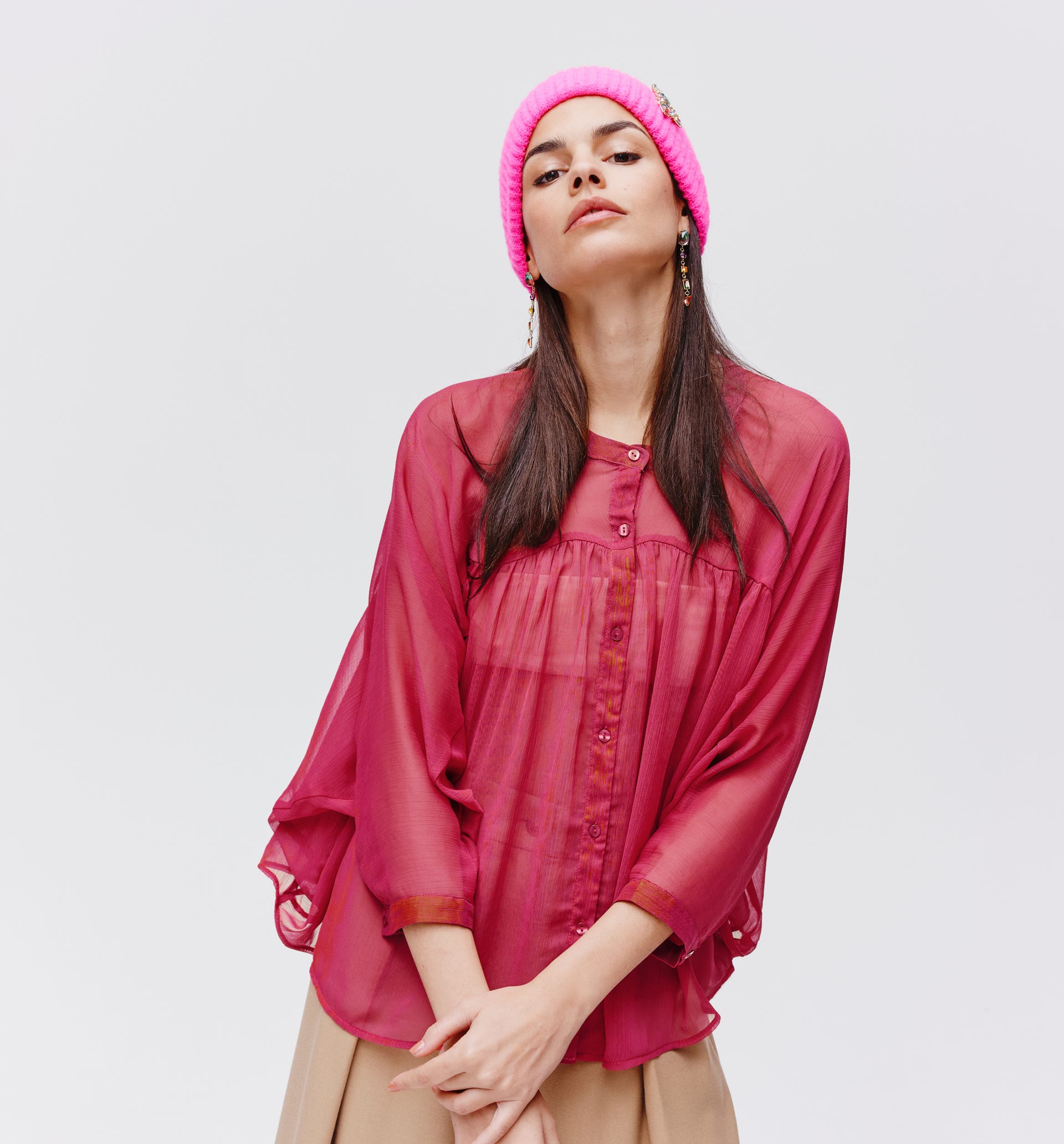 Chemise en voile uni Femme