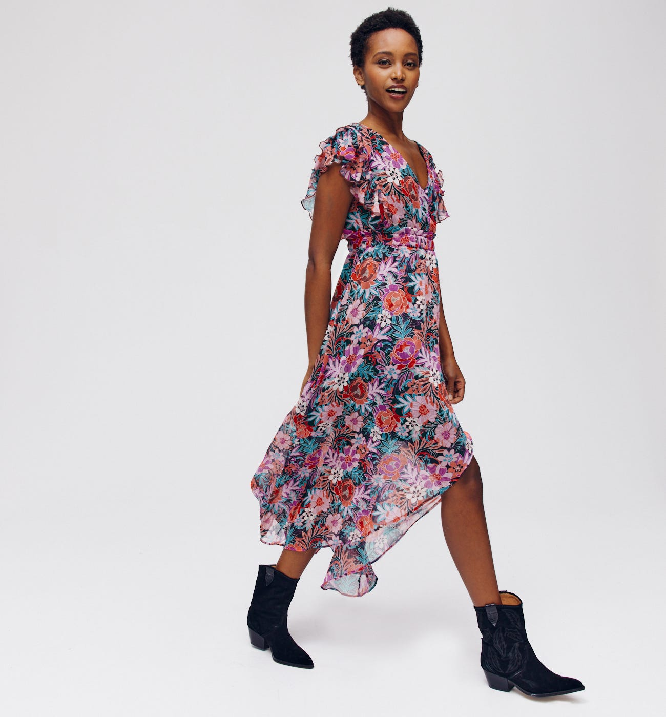 Robe longue imprimée Femme