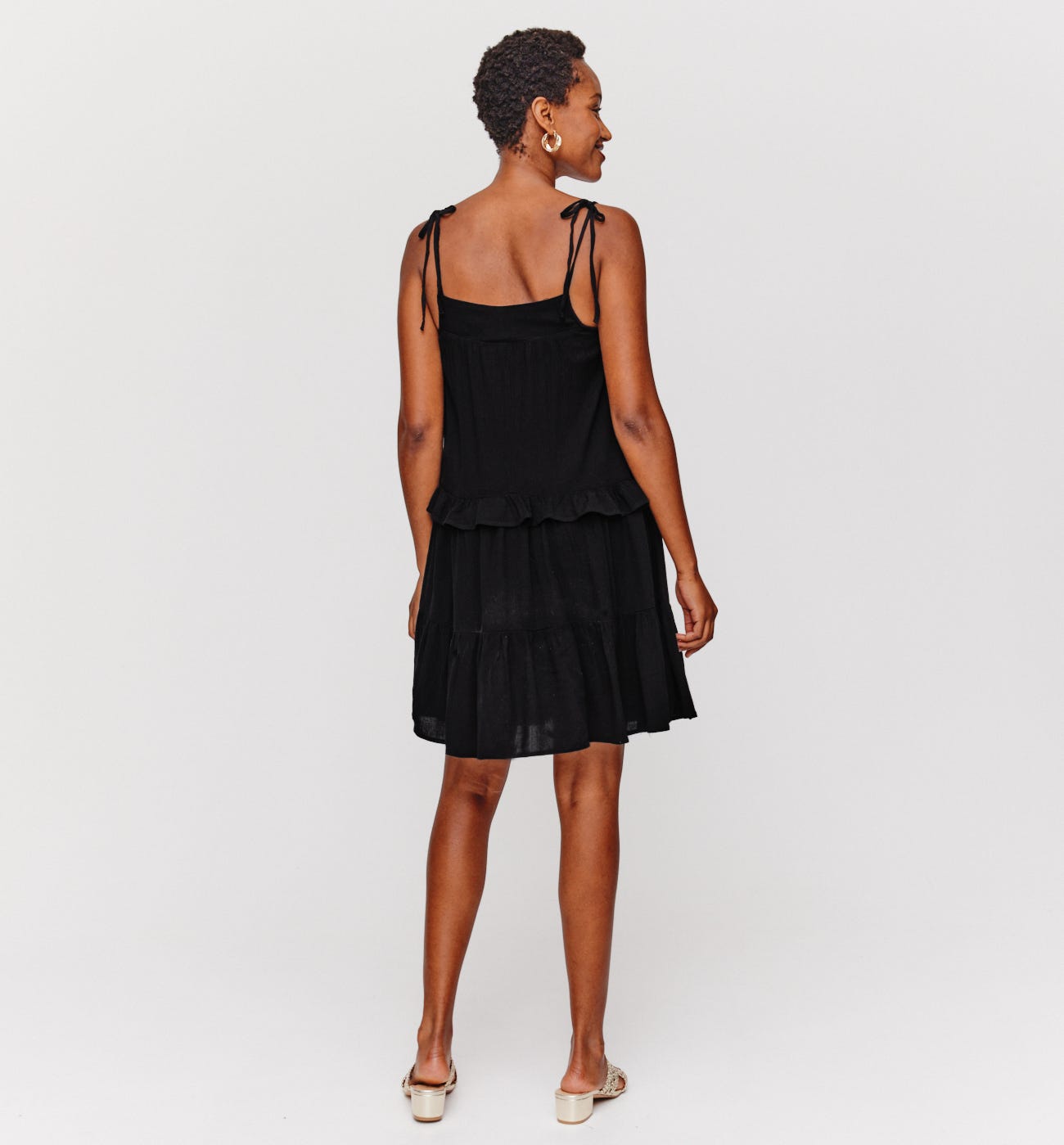 Trägerkleid mit Volants