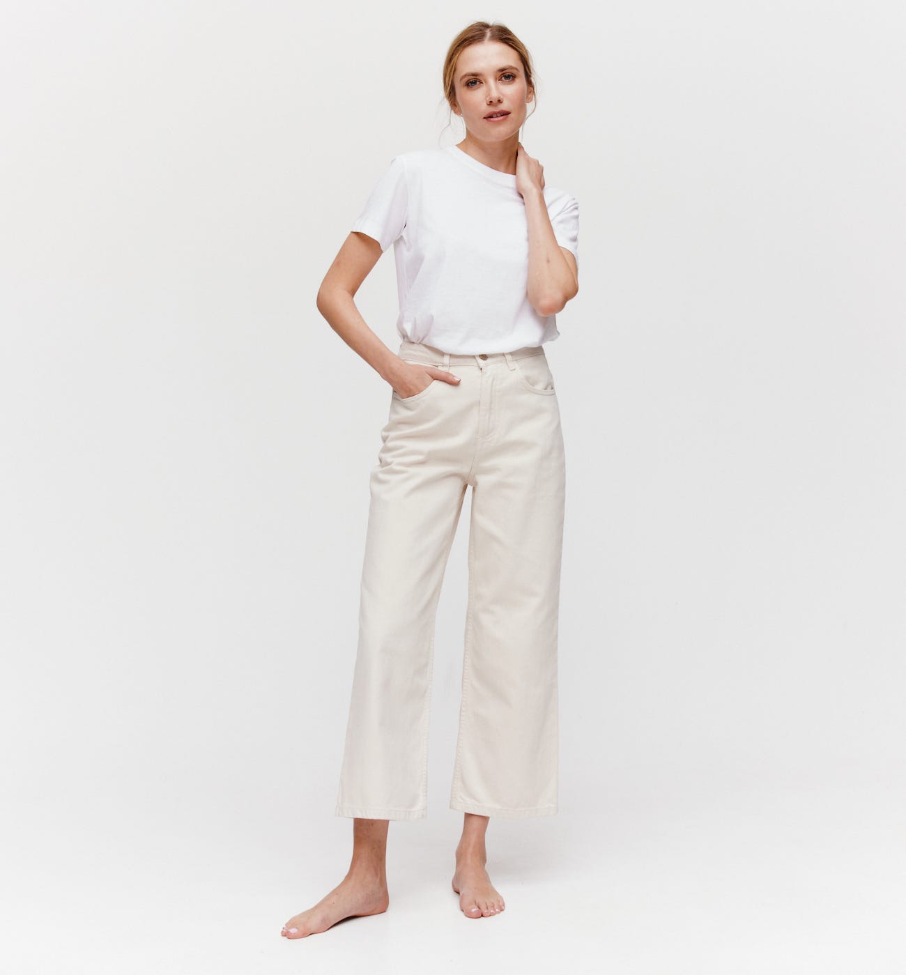 Weite High Waist-Hose