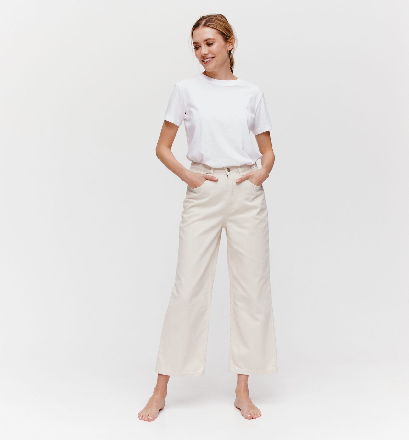 Weite High Waist-Hose