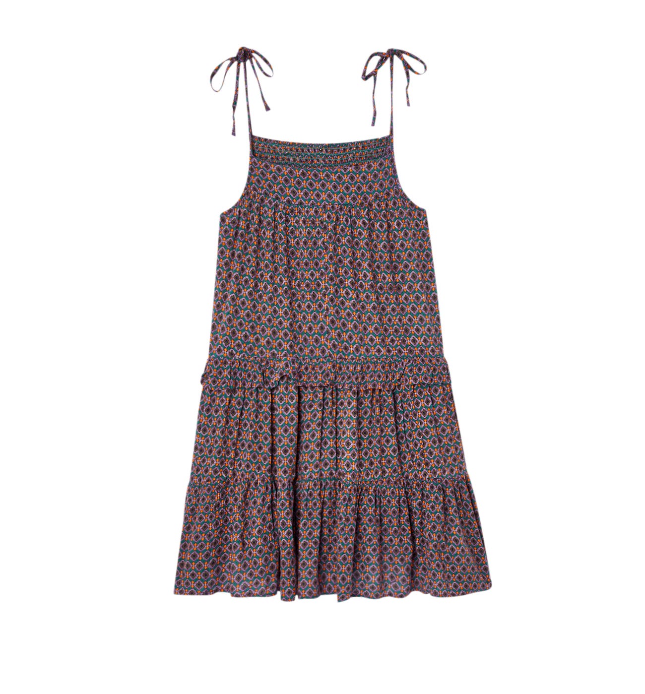 Trägerkleid mit Volants