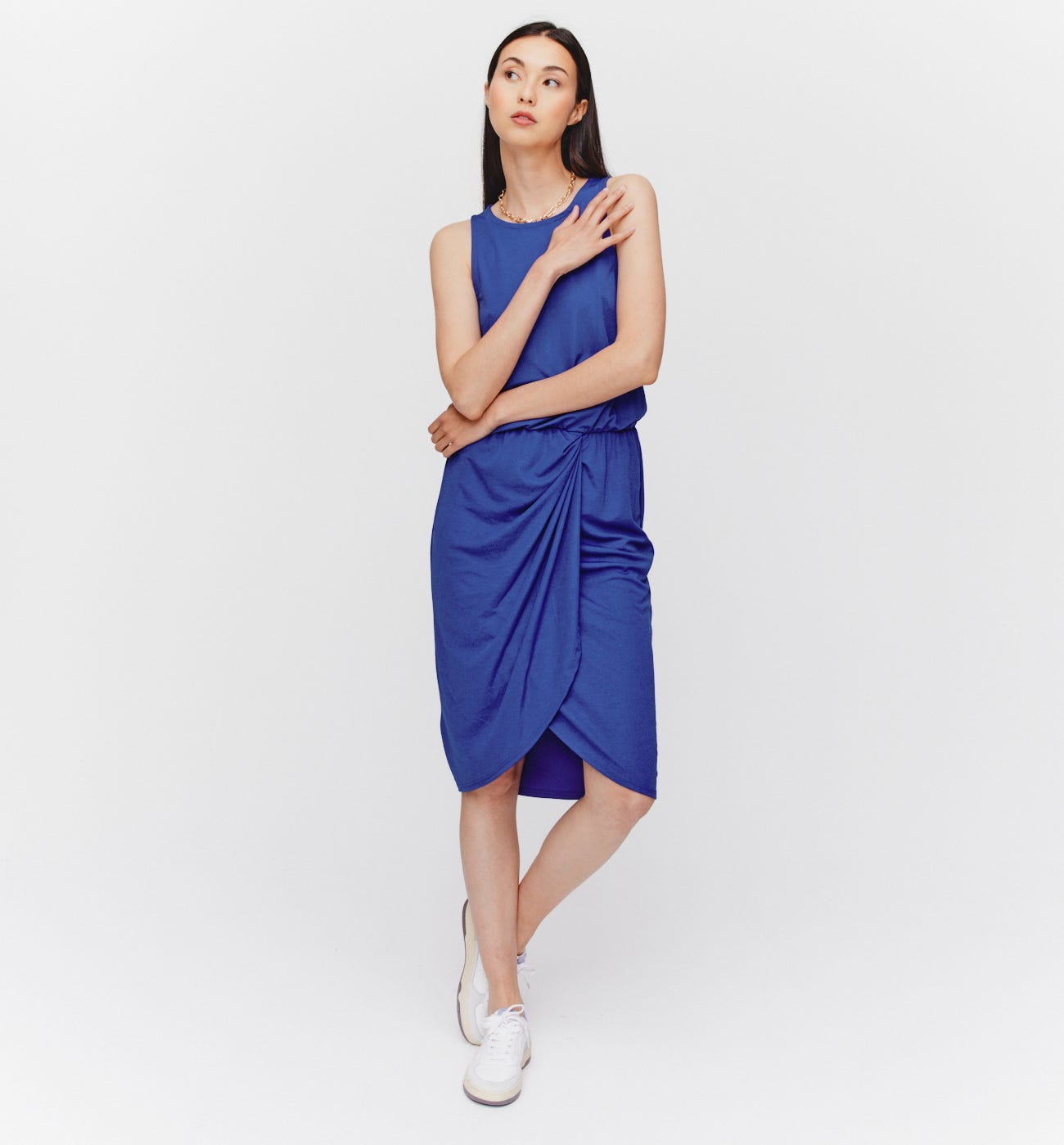 Robe-débardeur unie Femme