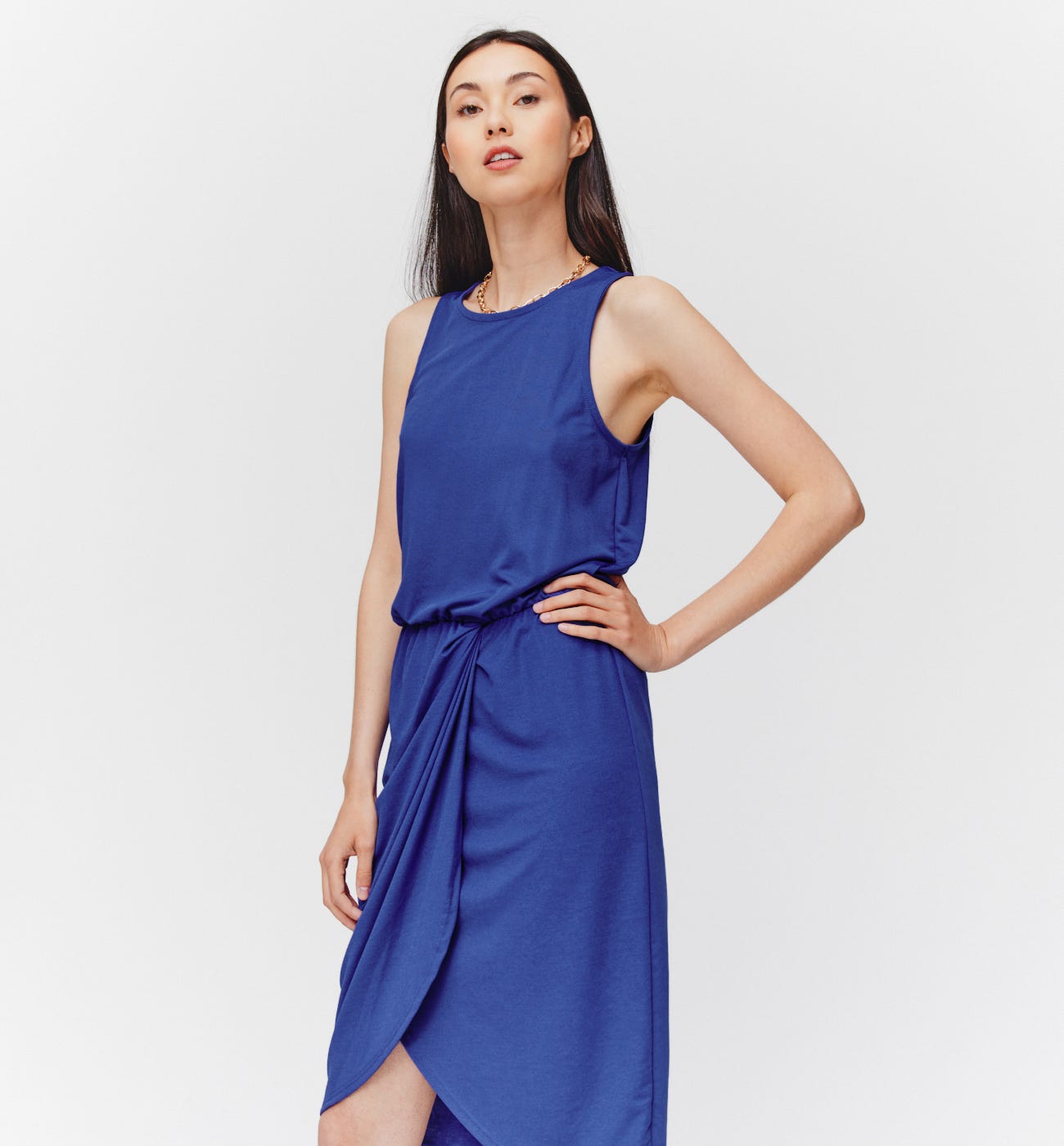 Robe-débardeur unie Femme