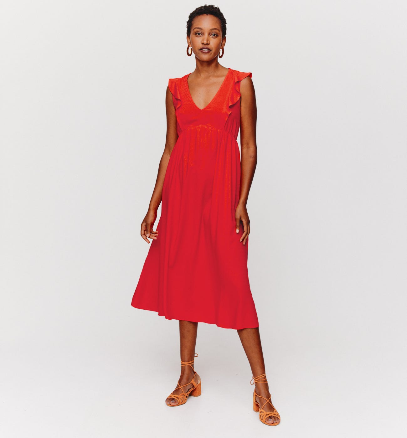 Mid-length plain dress