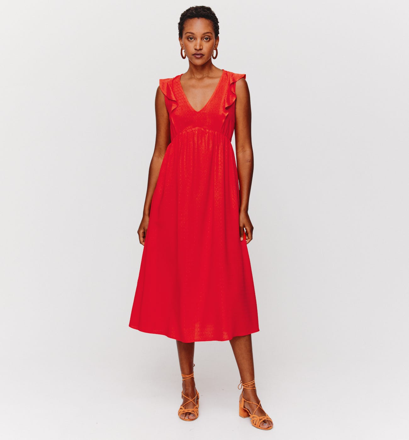 Mid-length plain dress
