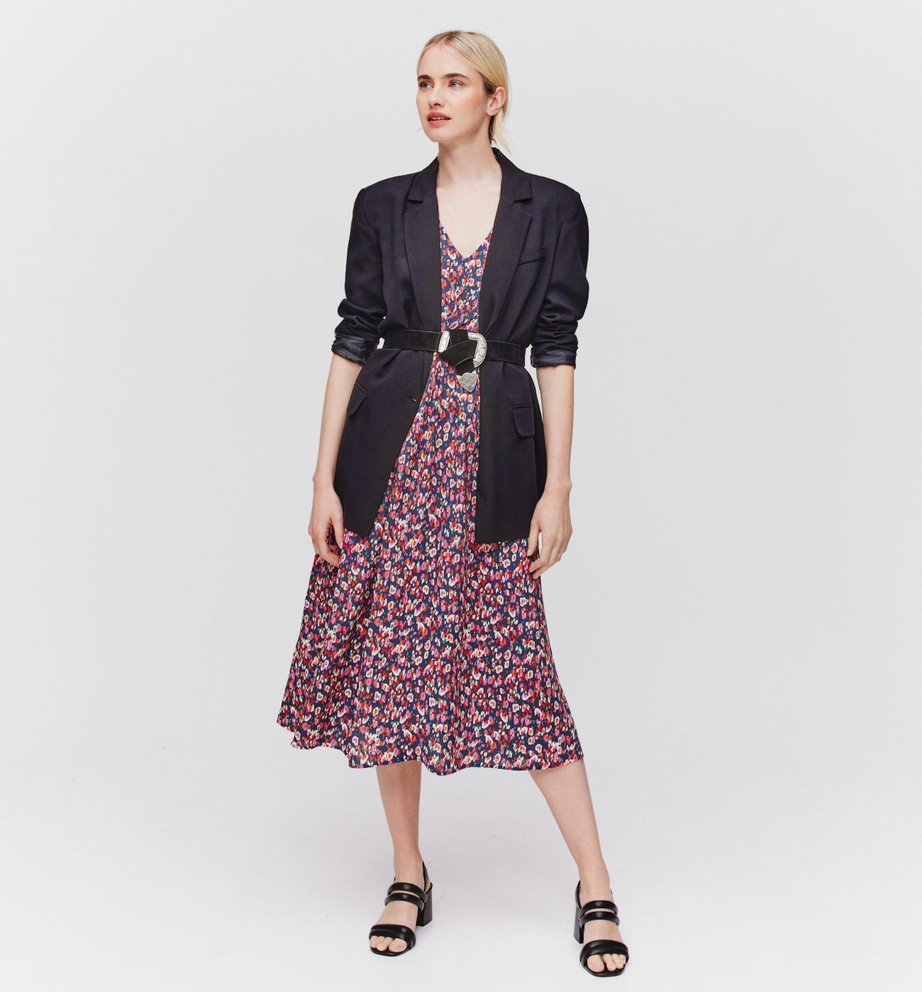 Robe mi-longue imprimée