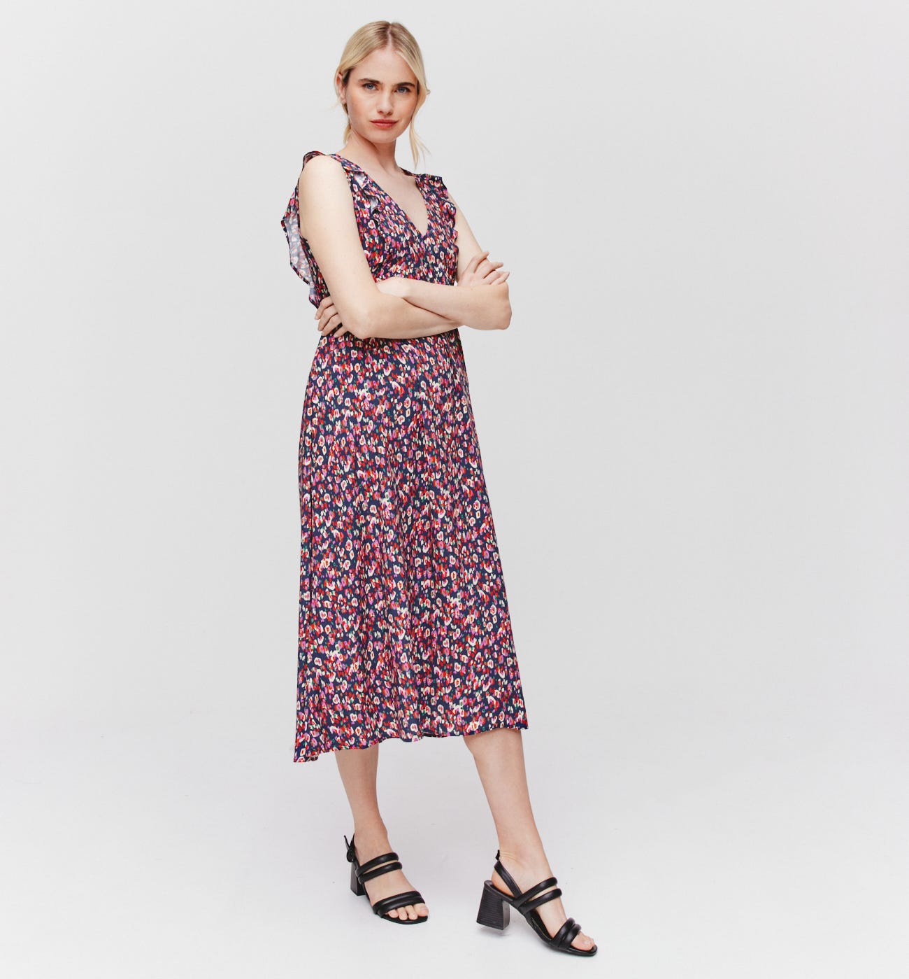 Robe mi-longue imprimée