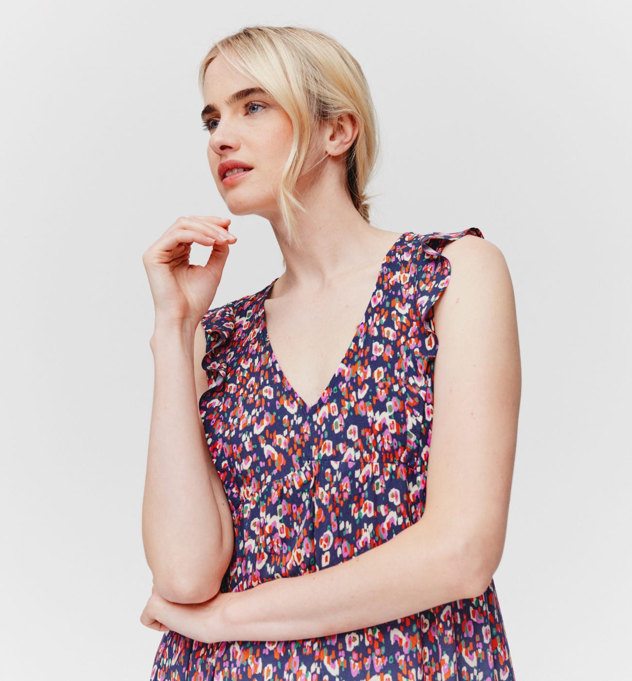 Robe mi-longue imprimée