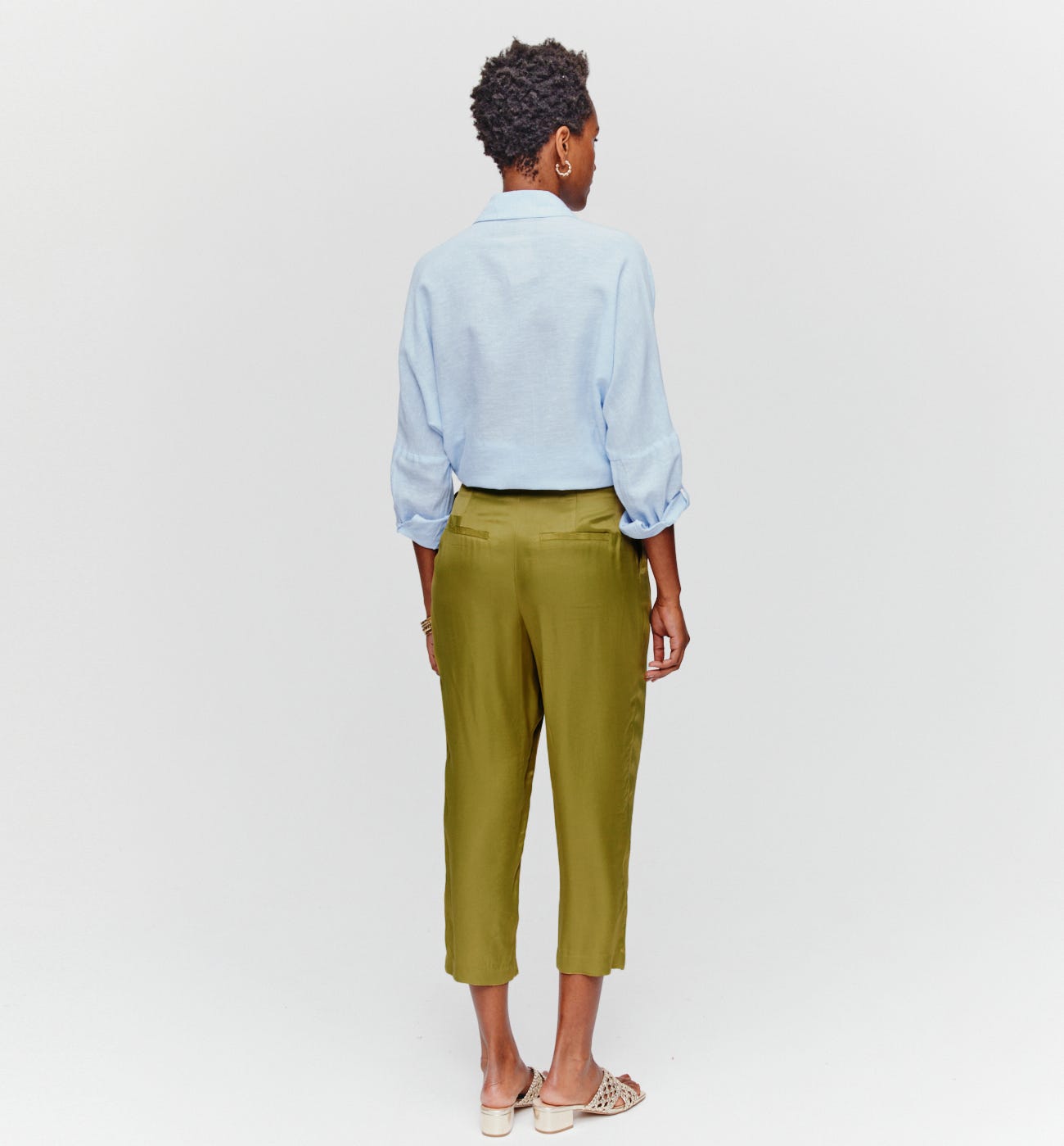 Seidige Cropped-Hose