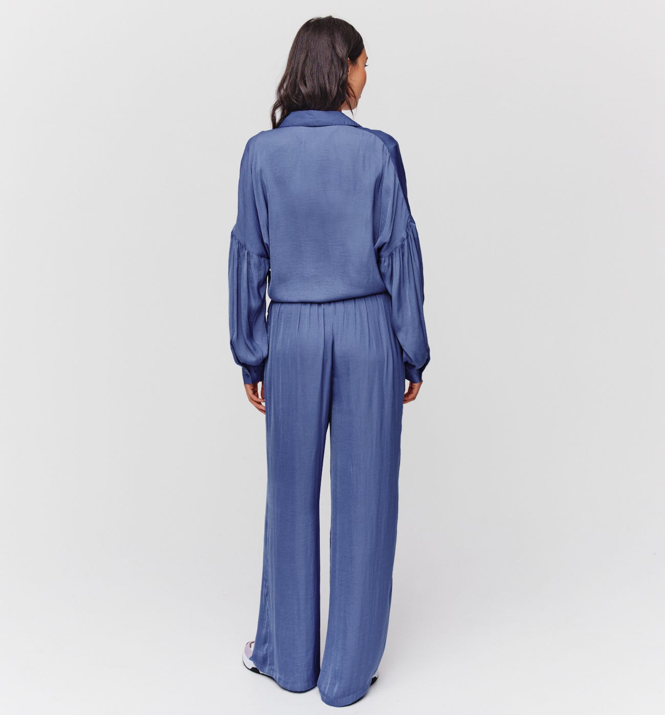 Pantalon soyeux uni Femme