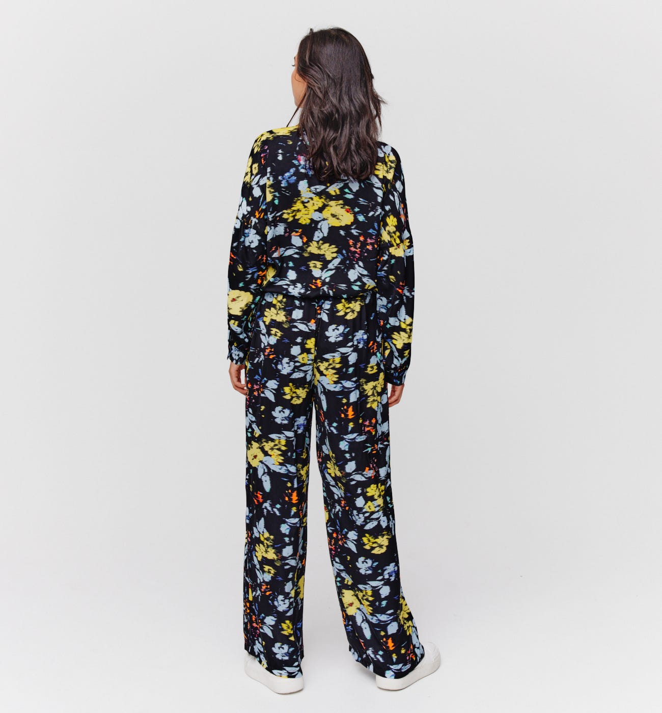 Pantalon soyeux imprimé Femme