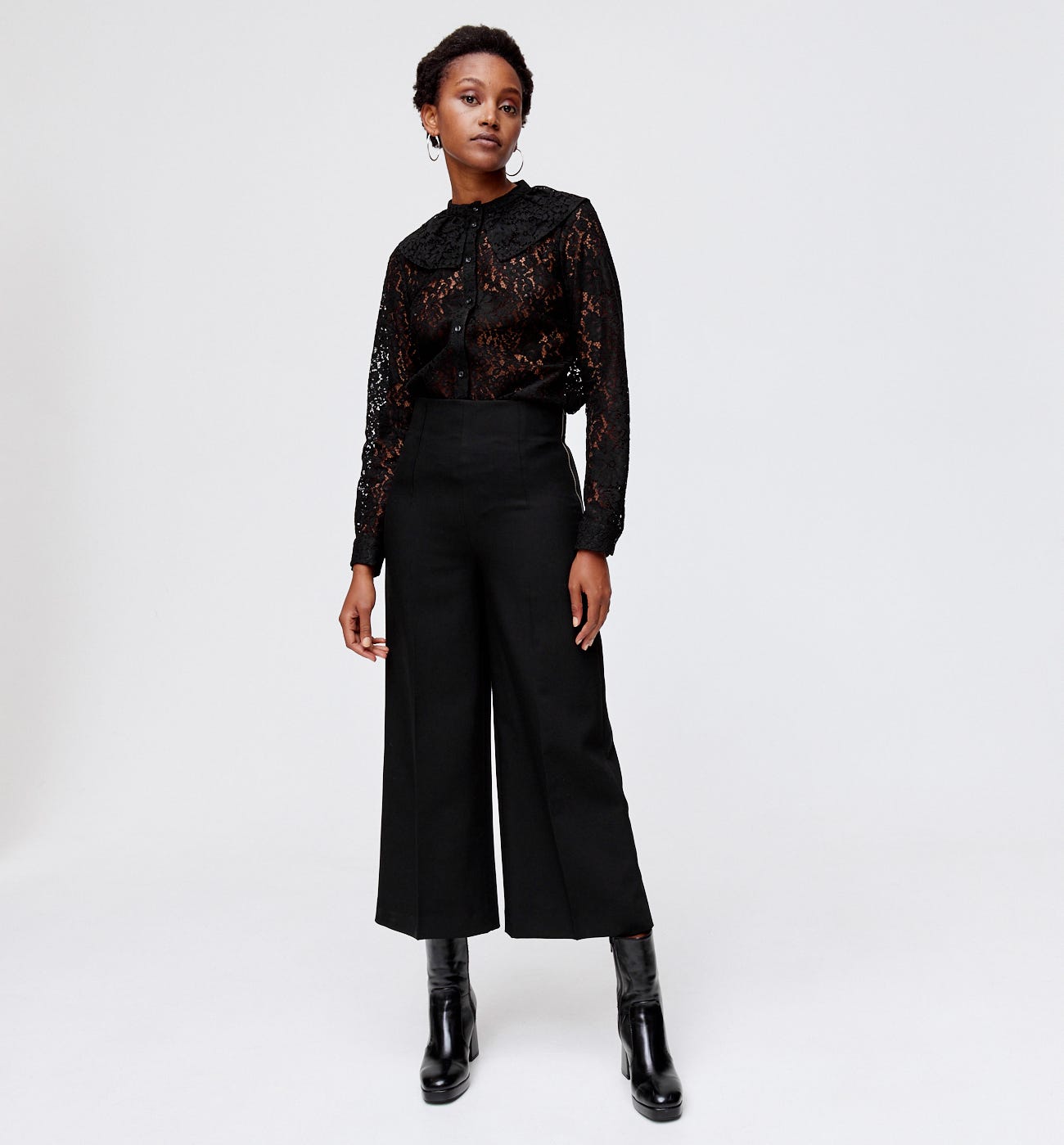 Pantalon court uni Femme