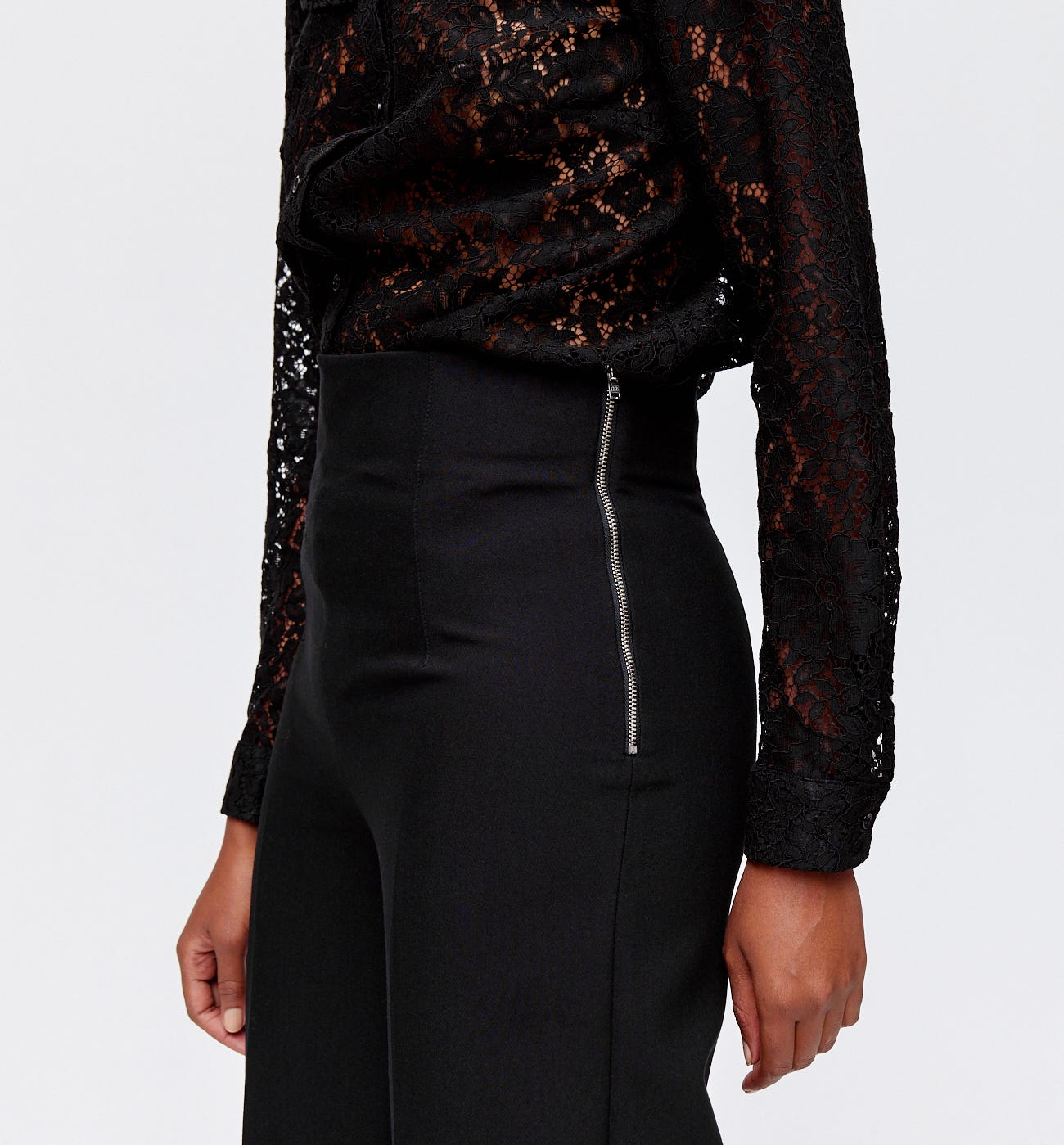 Pantaloni cropped tinta unita