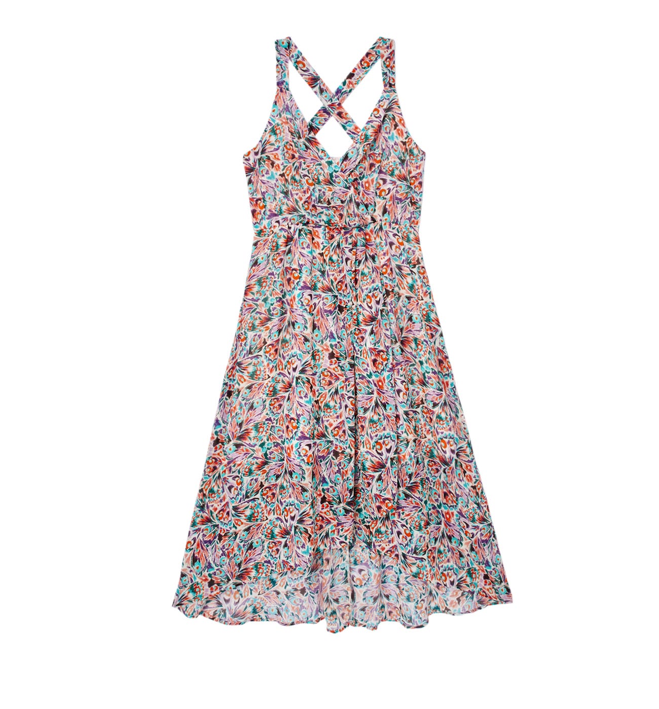 Robe mi-longue imprimée Femme