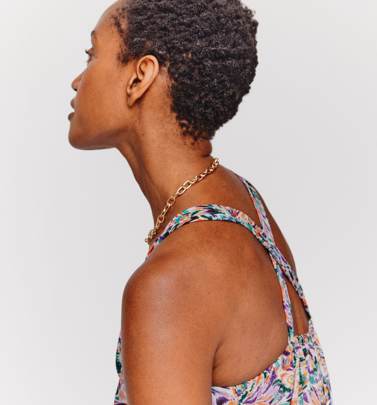 Robe mi-longue imprimée Femme