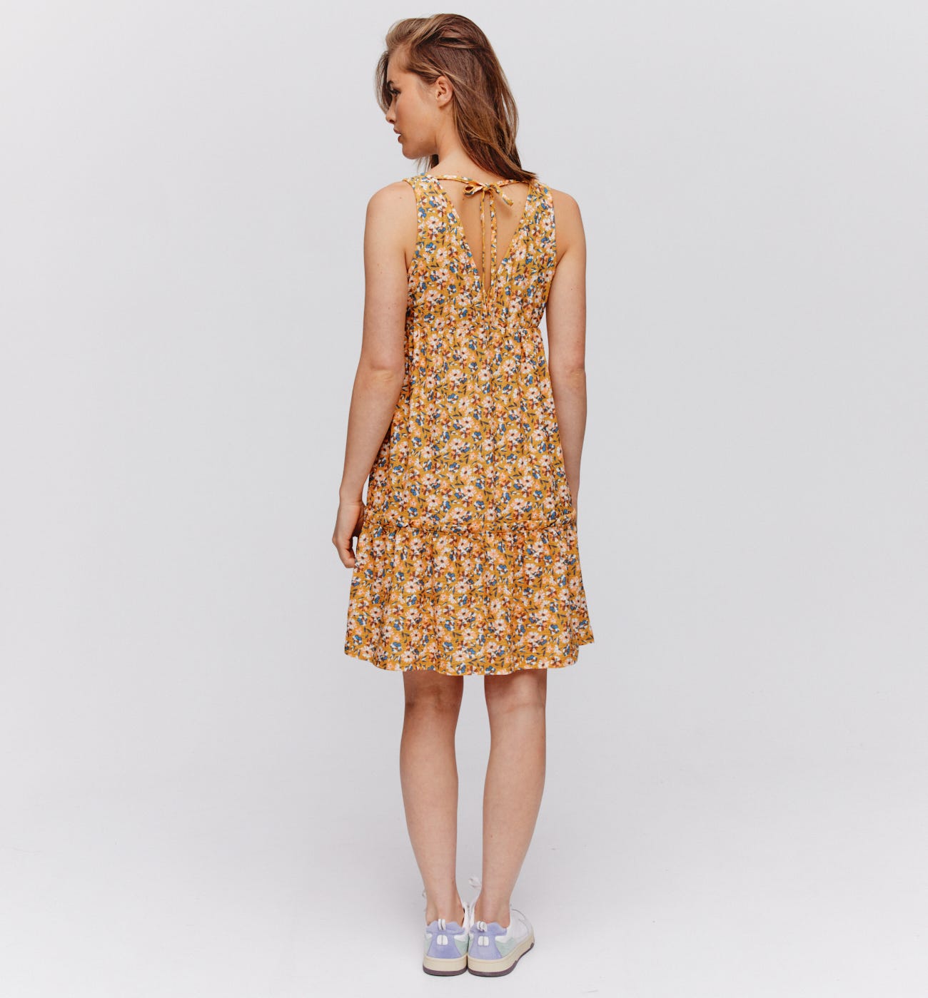 Robe volantée imprimée Femme
