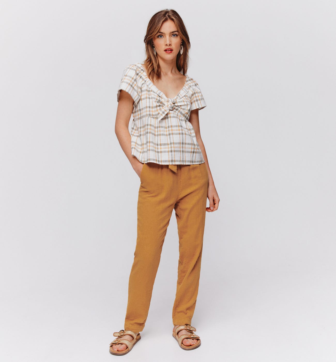 Cotton gauze trousers