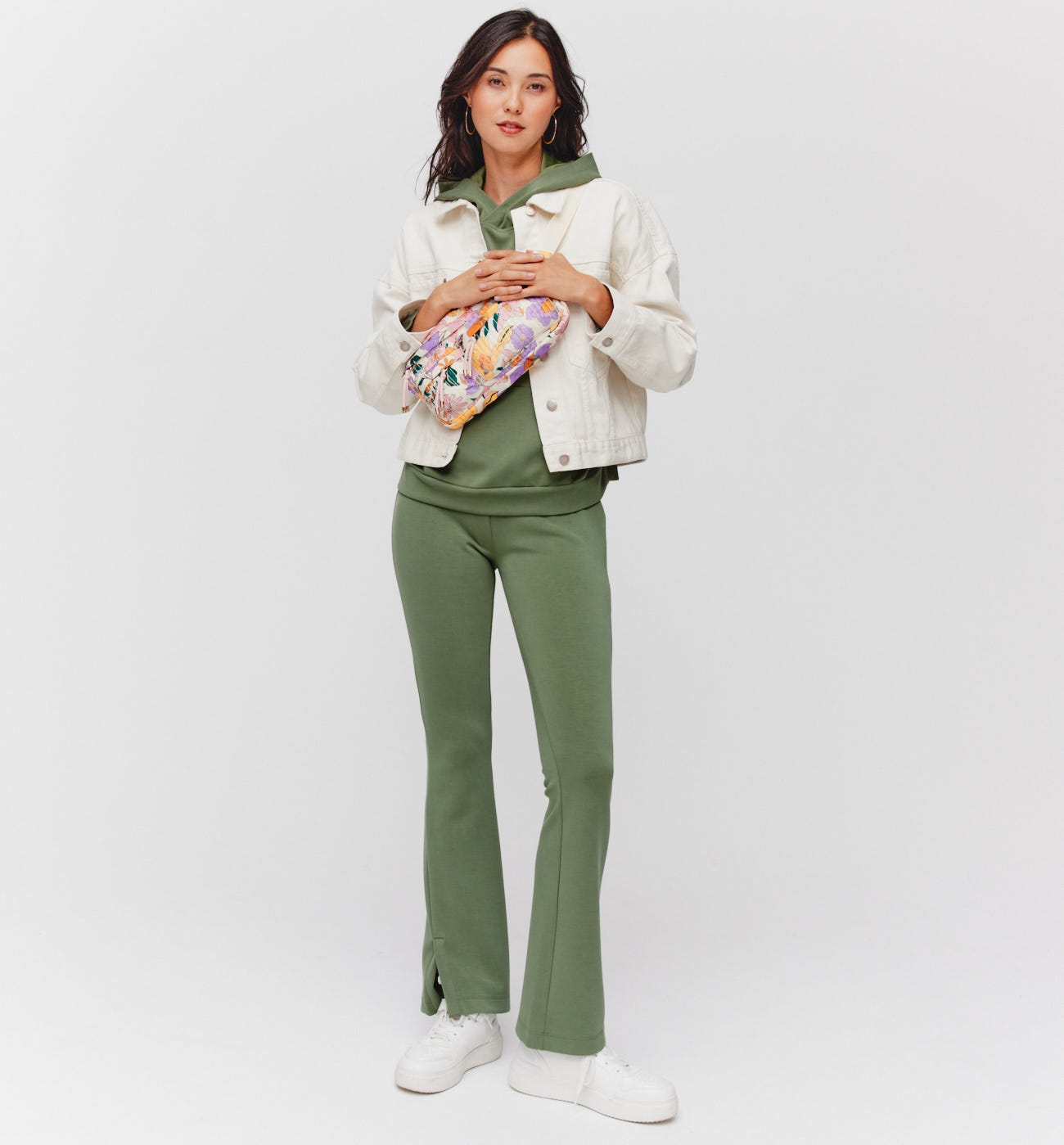 Flared jersey trousers